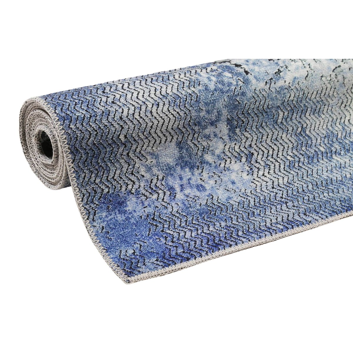 Tapis plat inspiration vintage , RADIATE gris et bleu, WECON HOME