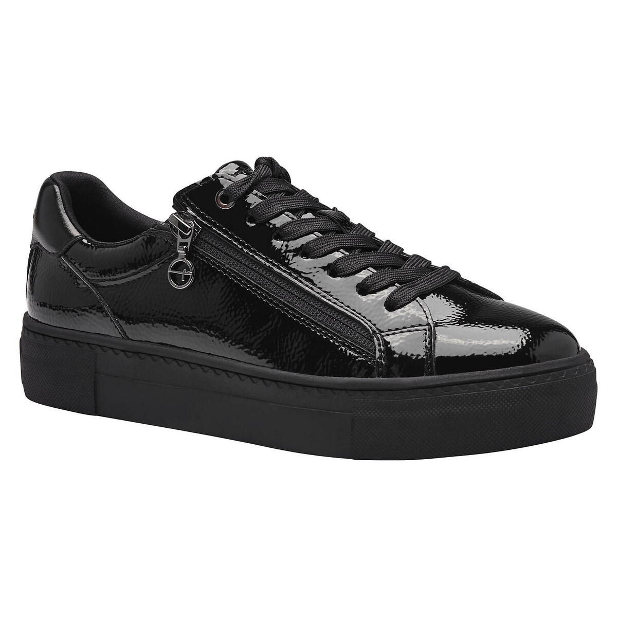 Baskets vernies noir verni, TAMARIS