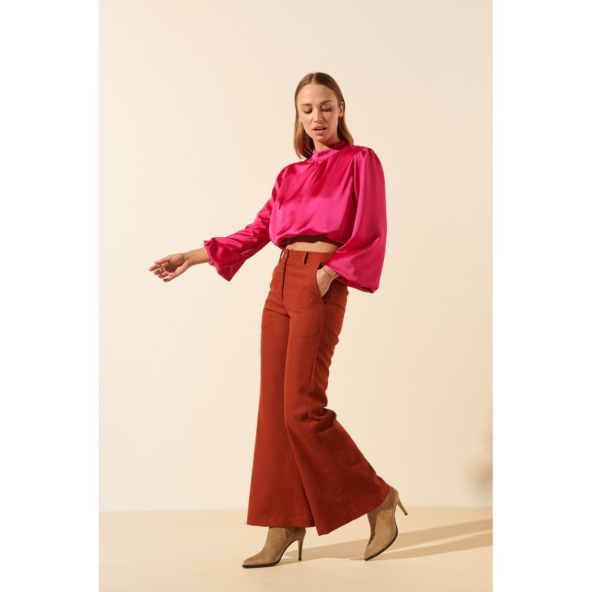 Pantalon évasé PIERRE terracotta, BENOA
