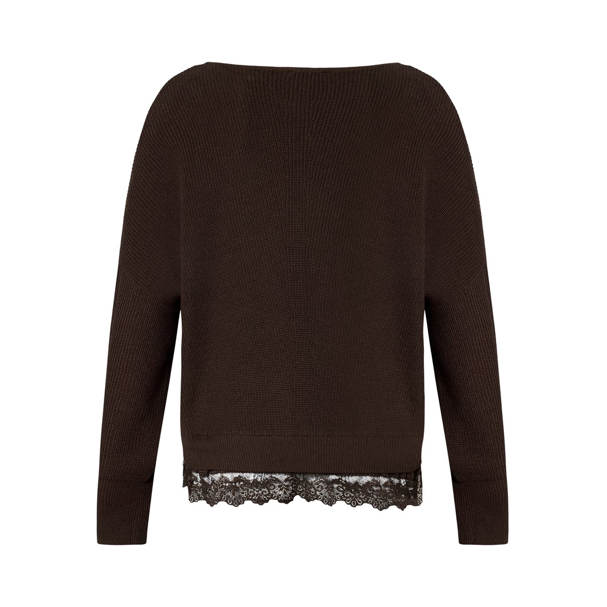 Pull-over en maille à bordure en dentelle chocolate plum, ZERO