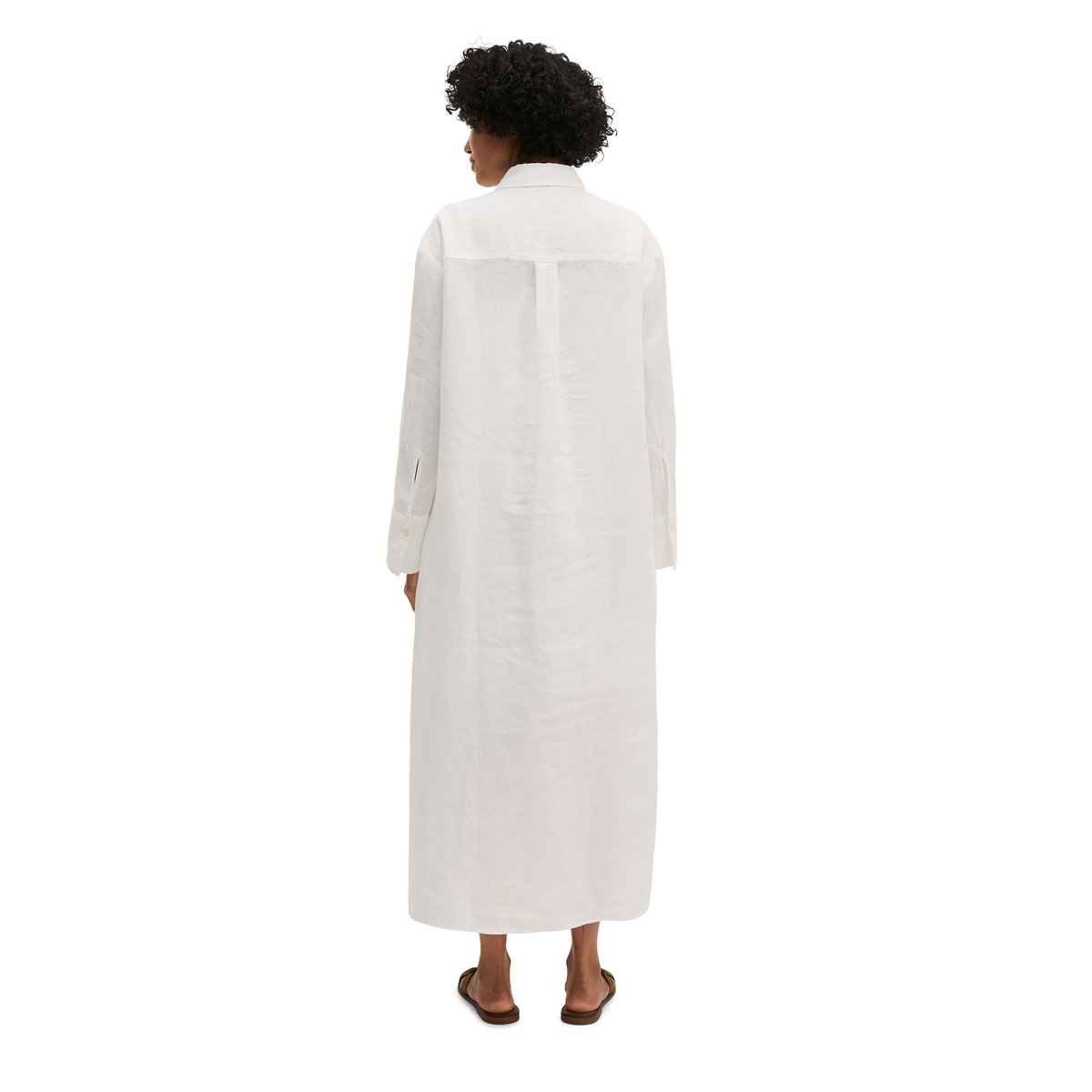 Robe-chemise en lin wide avec bandeau à la taille blanc, MARC O'POLO