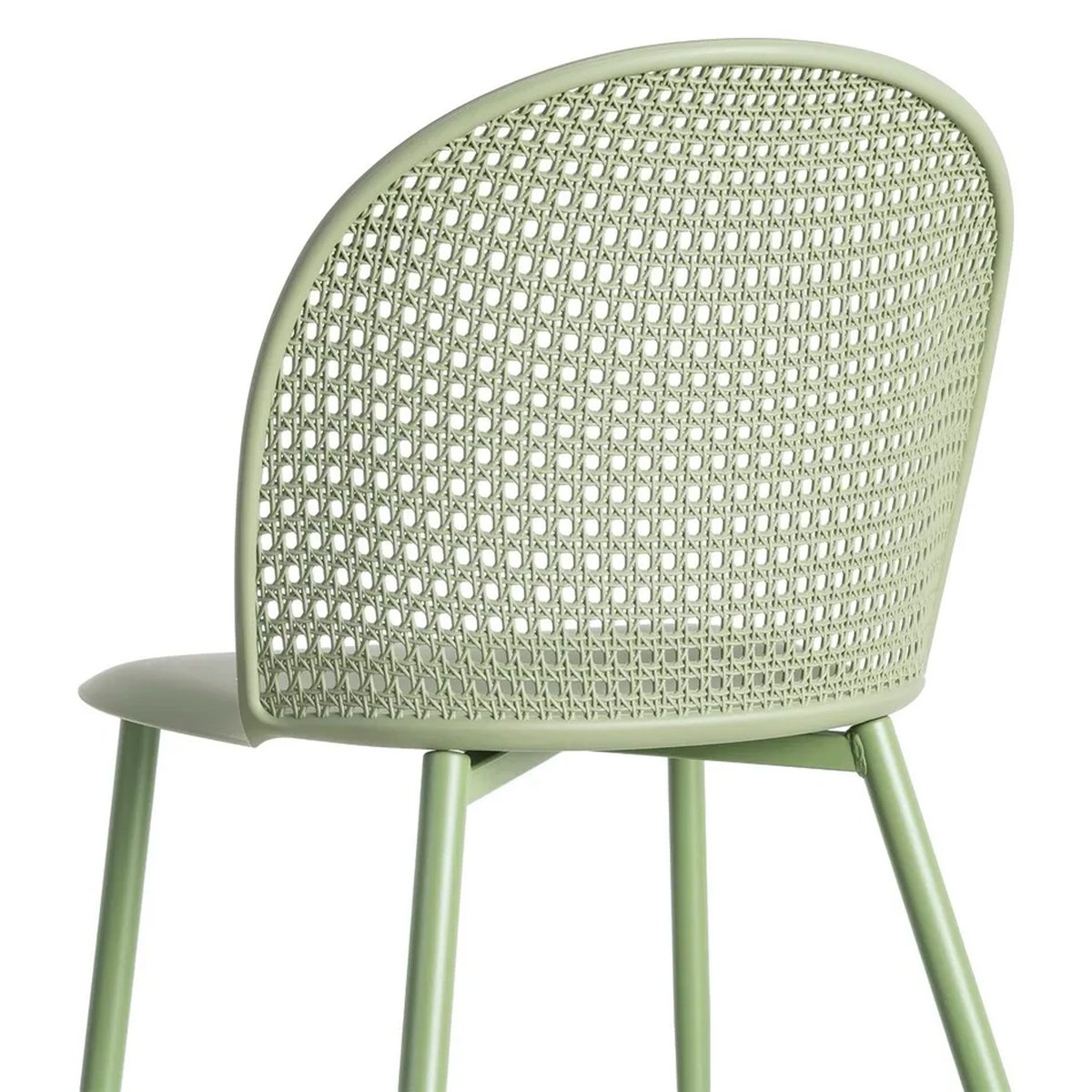 Chaise verte effet cannage 51x46x80cm vert, WADIGA