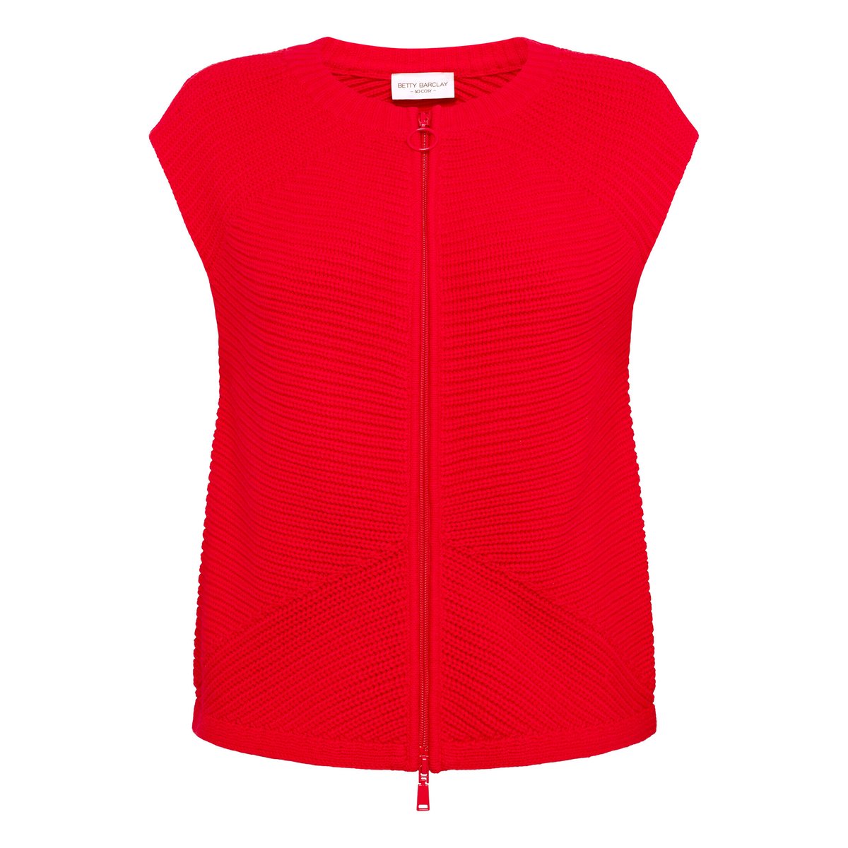 Cardigan en grosse maille sans manches high risk red, BETTY BARCLAY