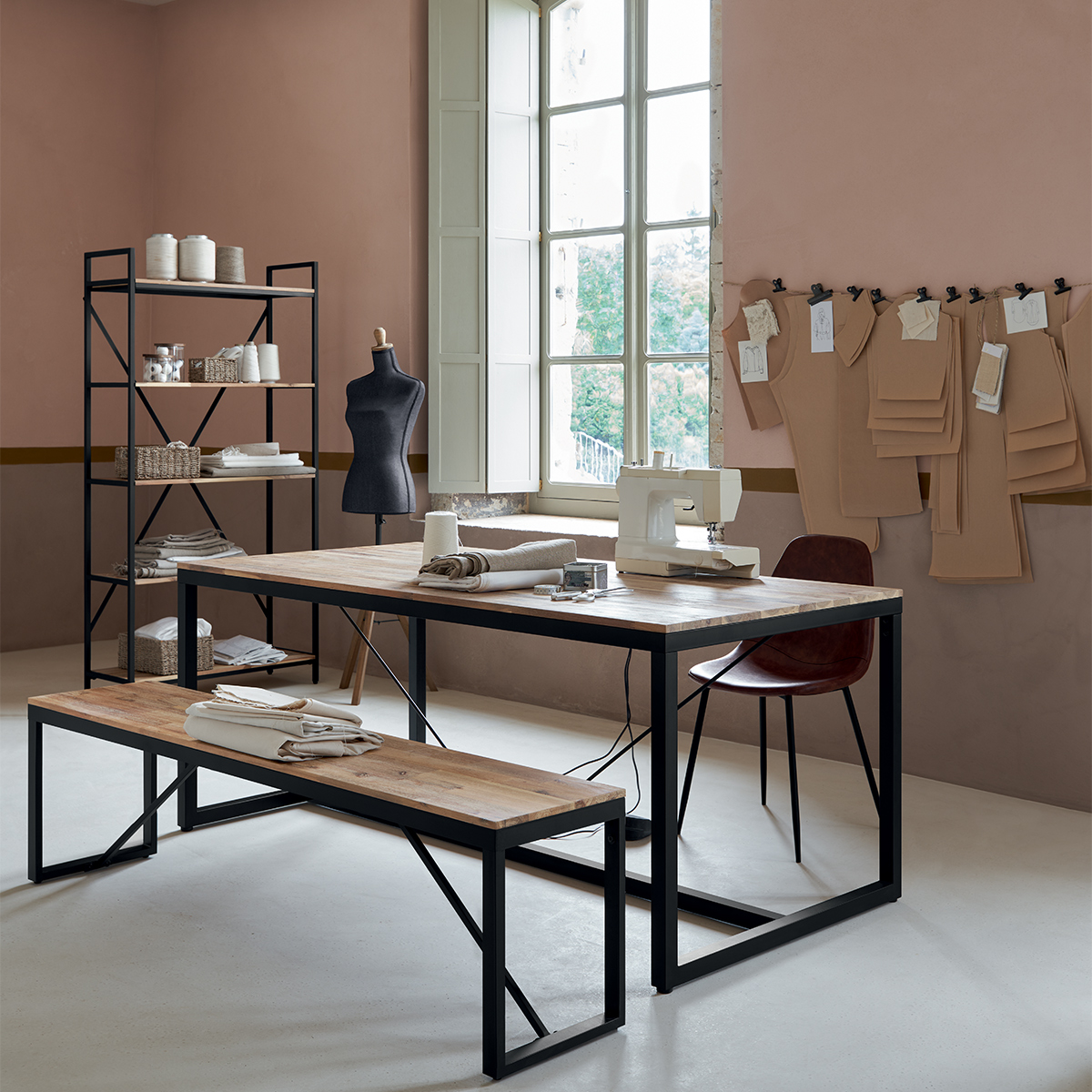 Table à manger 6/8 personnes bois d'acacia EDENA marron, ATMOSPHERA