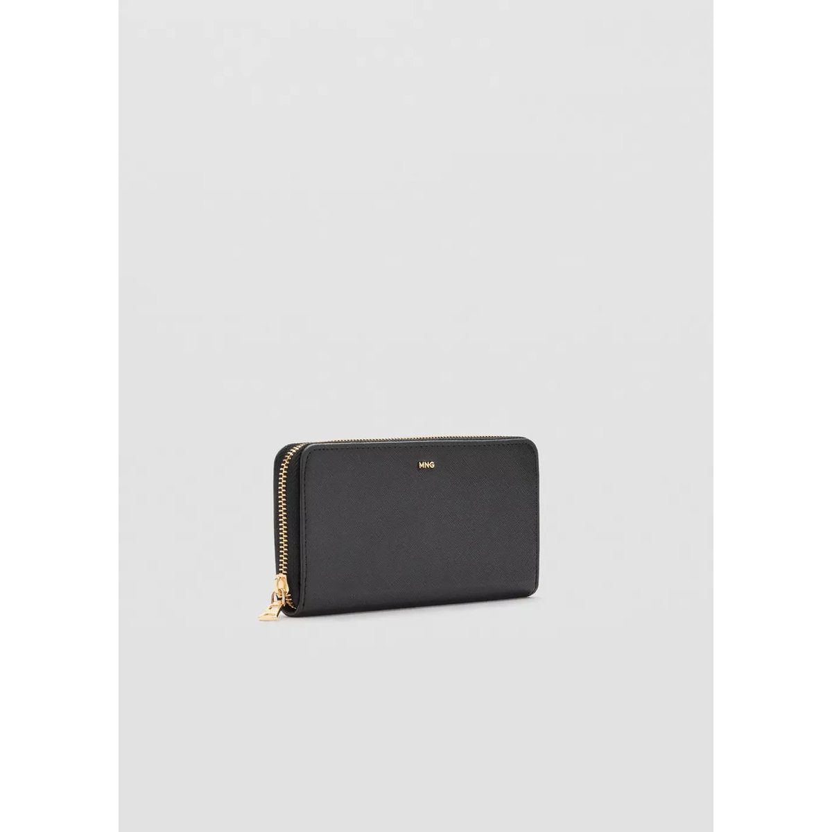 Portefeuille effet saffiano noir, MANGO