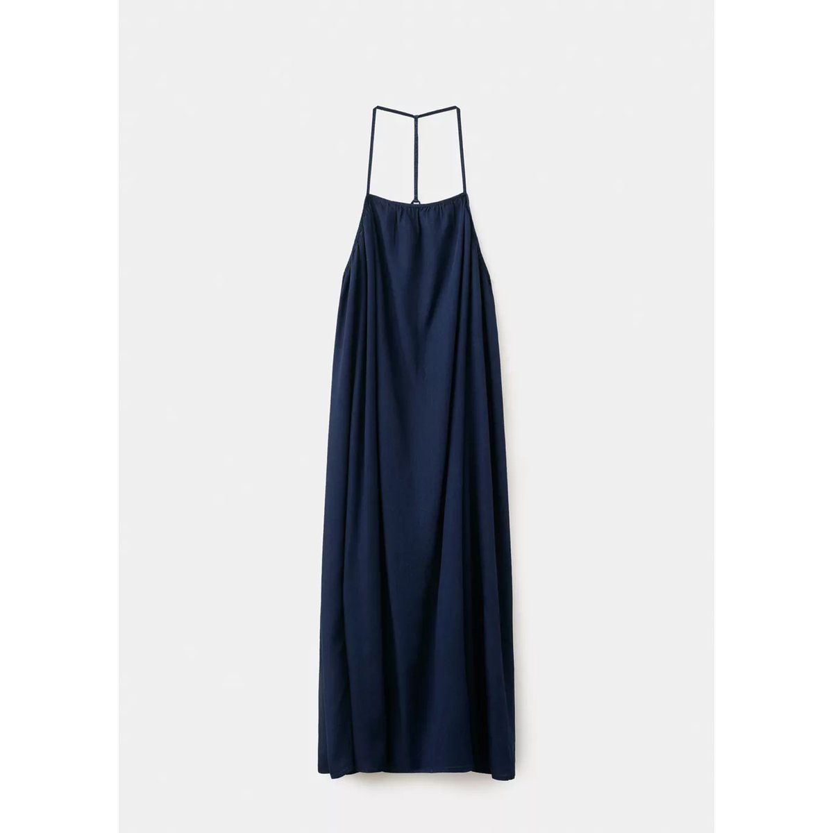Robe en lyocell dos ouvert bleu foncé, MANGO