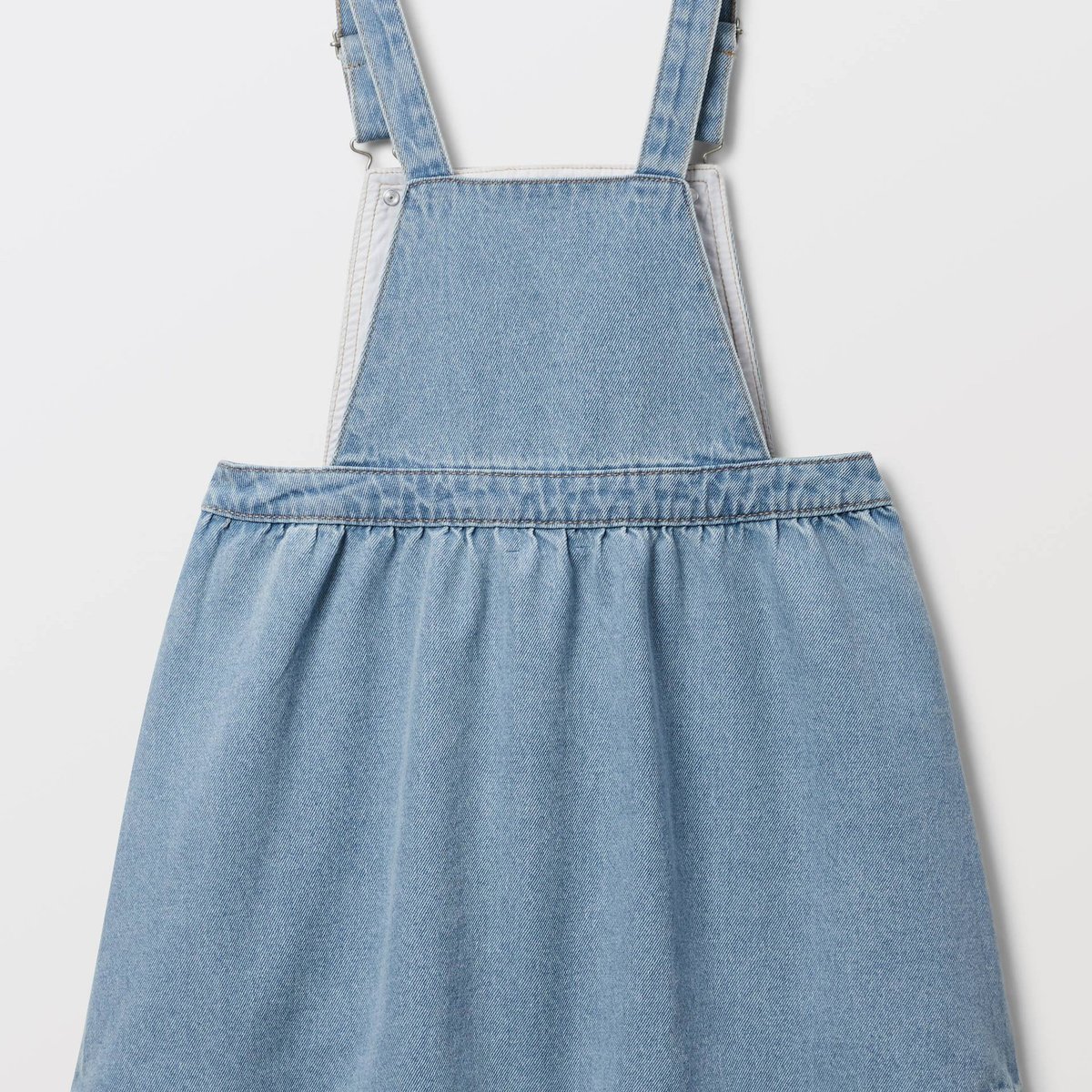 Robe chasuble en denim en coton light blue stone, MONOPRIX