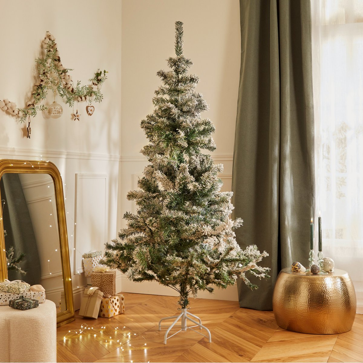 Sapin floqué 180 cm FLOQUE blanc, FEERIC LIGHTS & CHRISTMAS