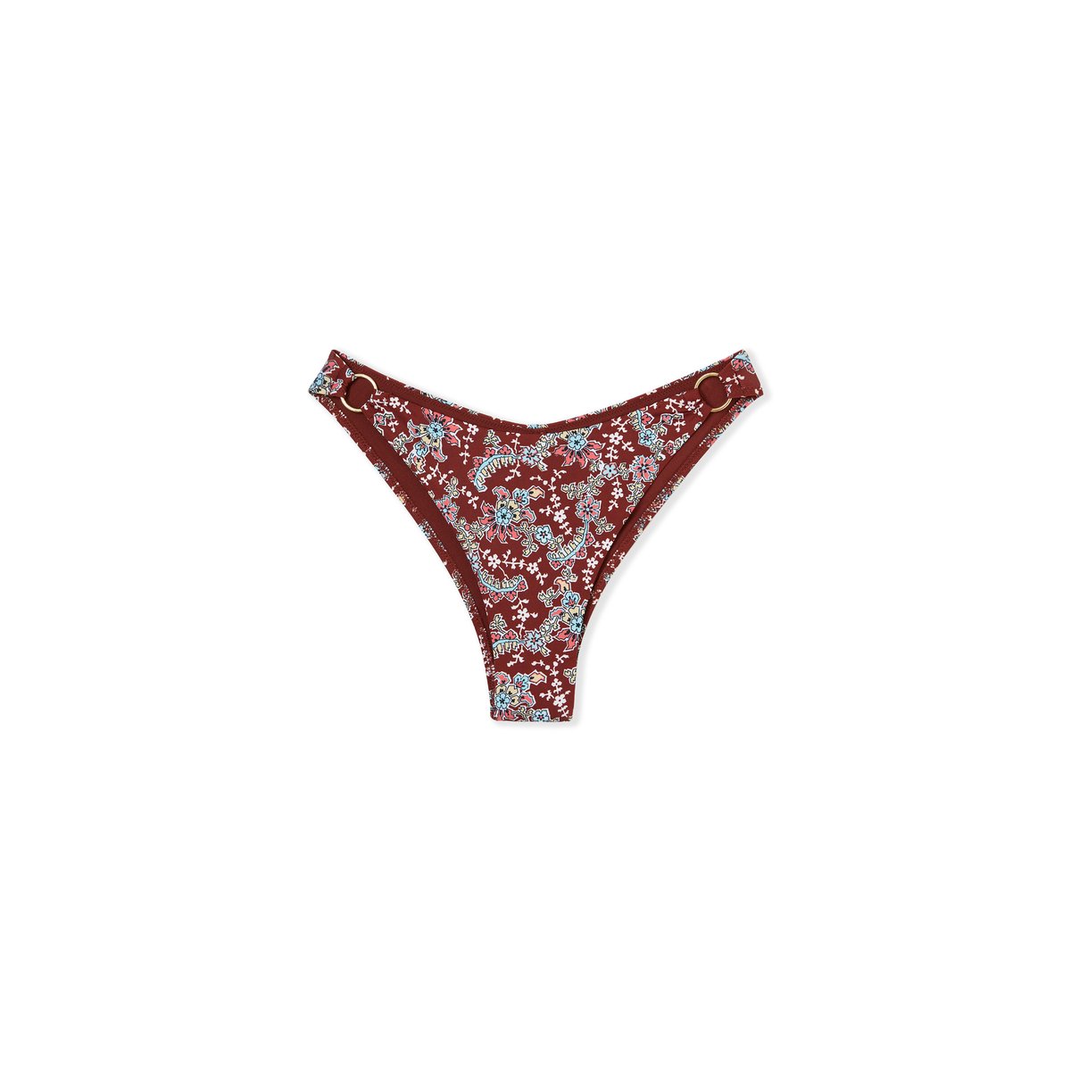 Bas de maillot de bain brésilien à motifs fleuris TALAMANCA imp fd marron, ETAM