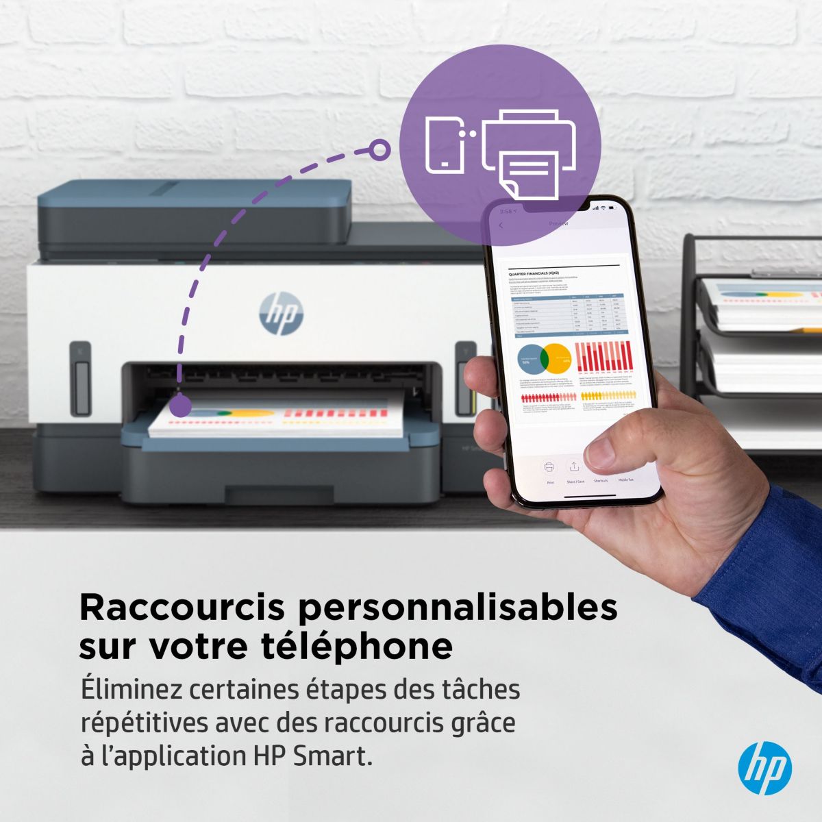 Imprimante jet d'encre Smart Tank 7306 couleur unique, HP
