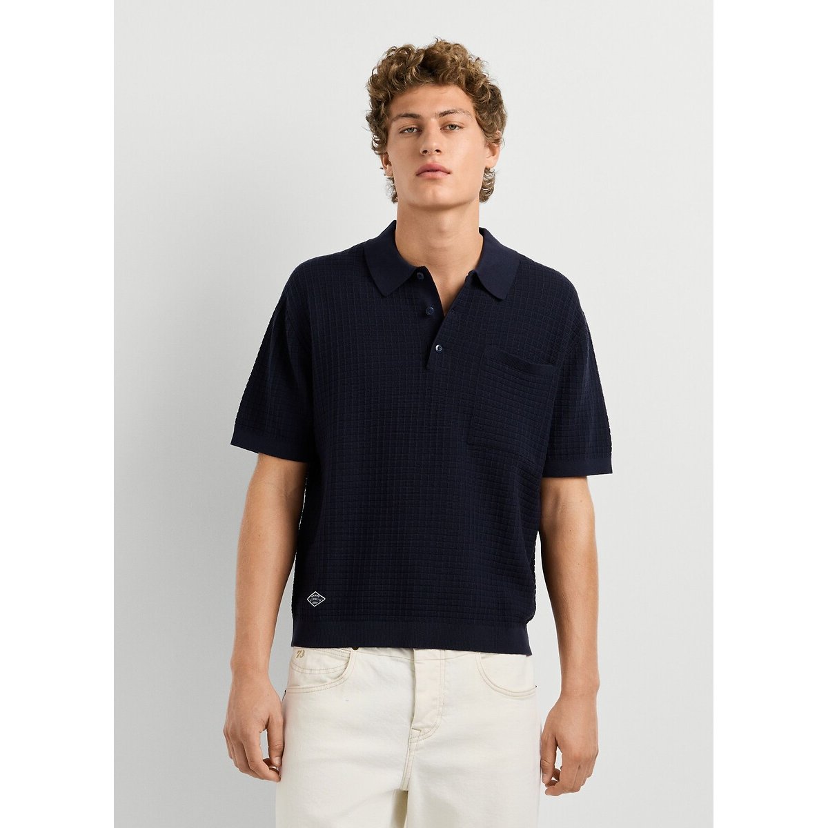 Polo manches courtes en maille, DYLAN marine, PEPE JEANS