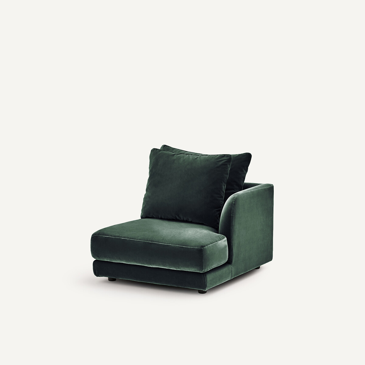 Rechtes Einzelsofa, modular, aus Samt, TIBERIO khaki, AM.PM