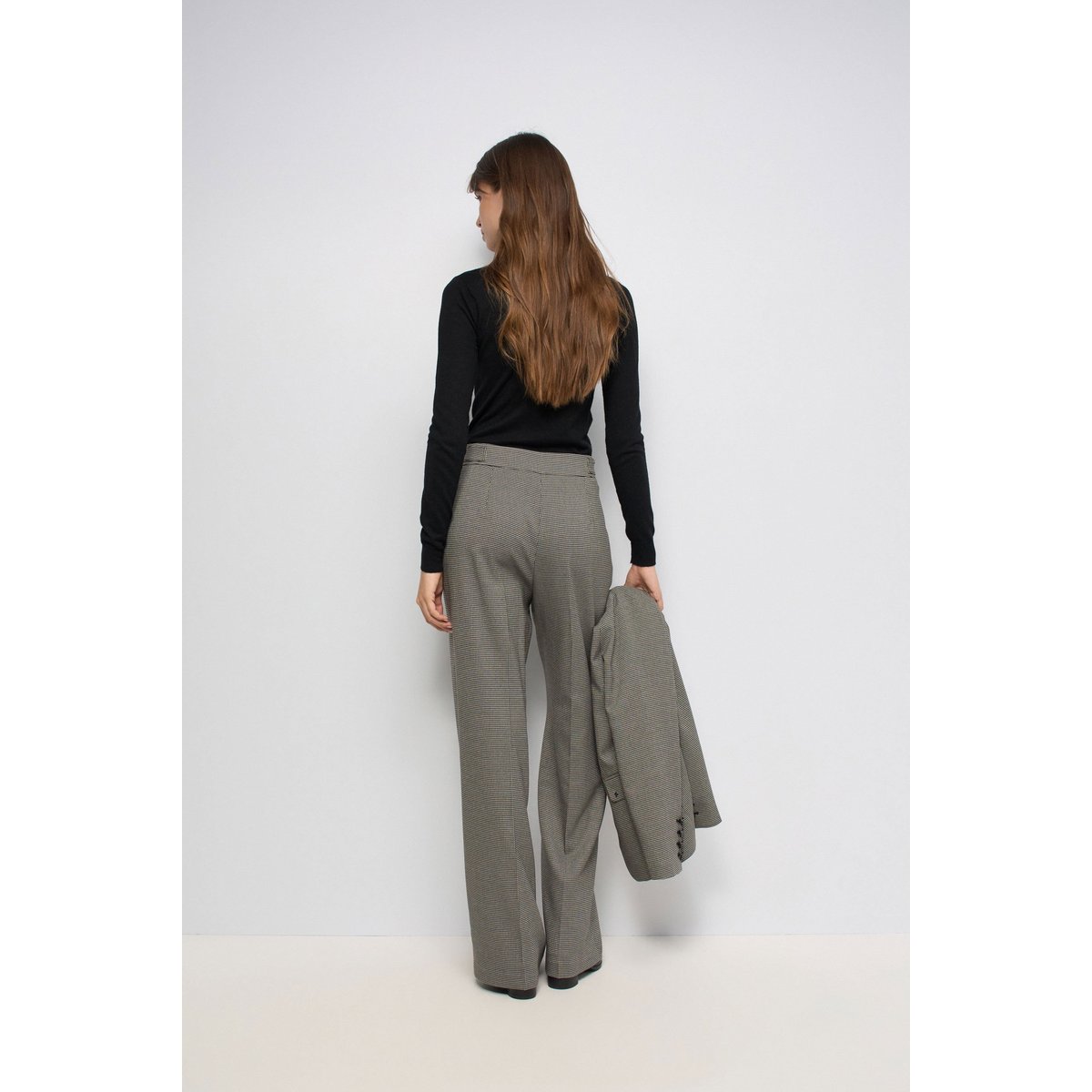 PANTALON À CARREAUX JAMBE STRAIGHT noir, SALSA JEANS