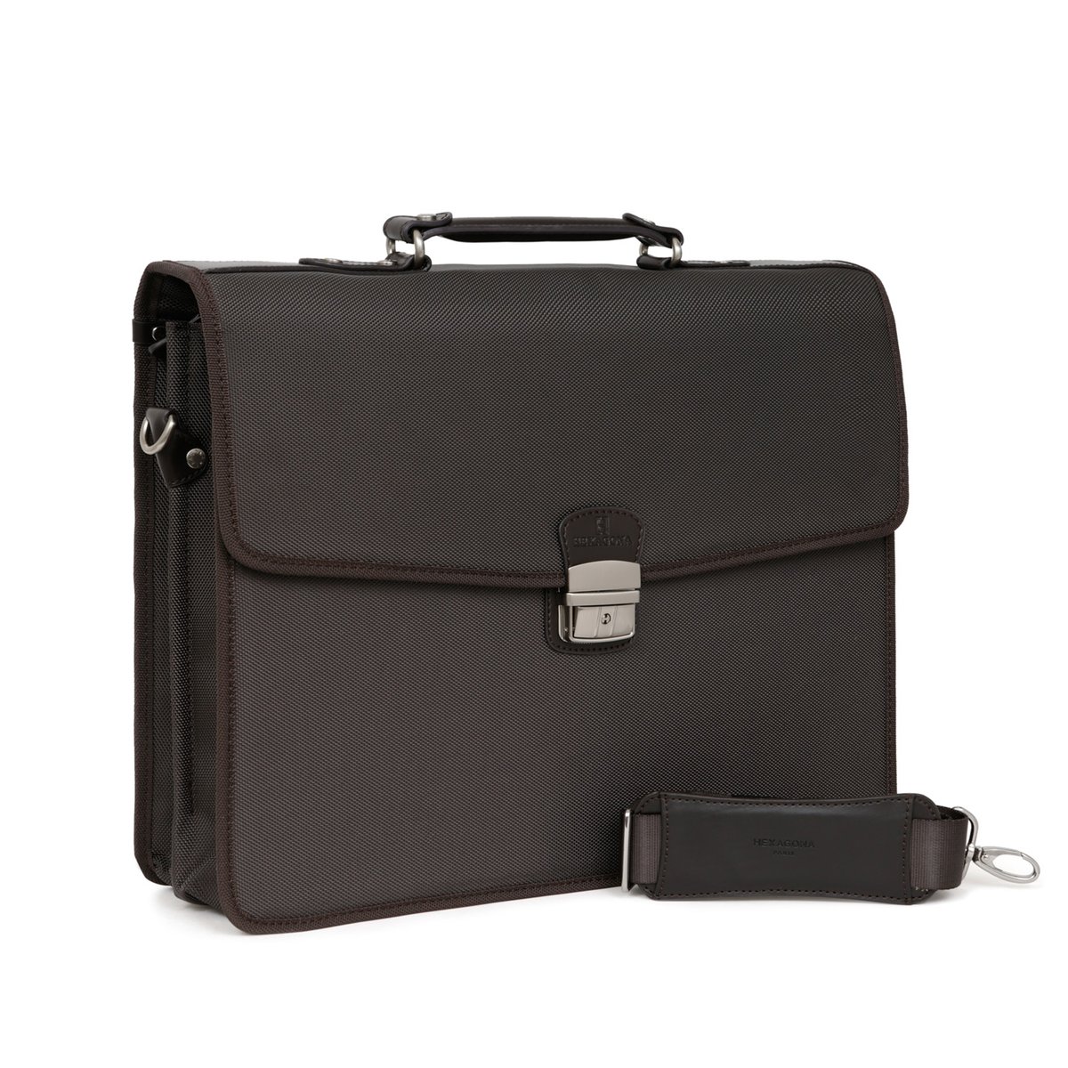 Cartable  WORKER marron foncé, HEXAGONA