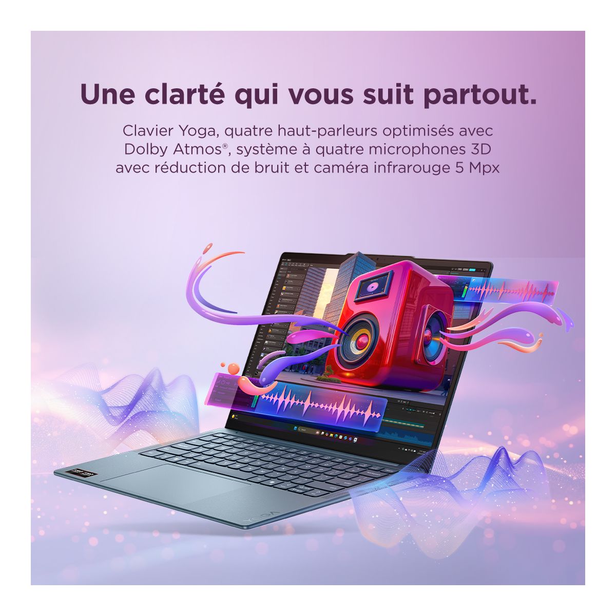 Ordinateur portable Yoga Slim 7 14AGP11 14" OLED AMD Ryzen AI 7 445 16 Go RAM LPDDR5x SSD 512 Go couleur unique, LENOVO