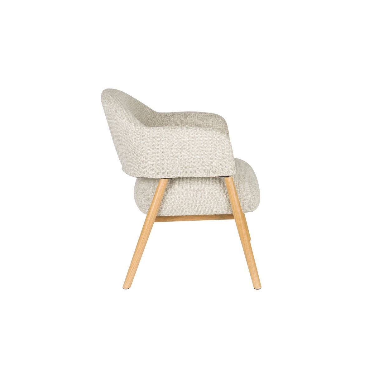 Fauteuil design en tissu, scandinave, INDY gris, BOITE A DESIGN