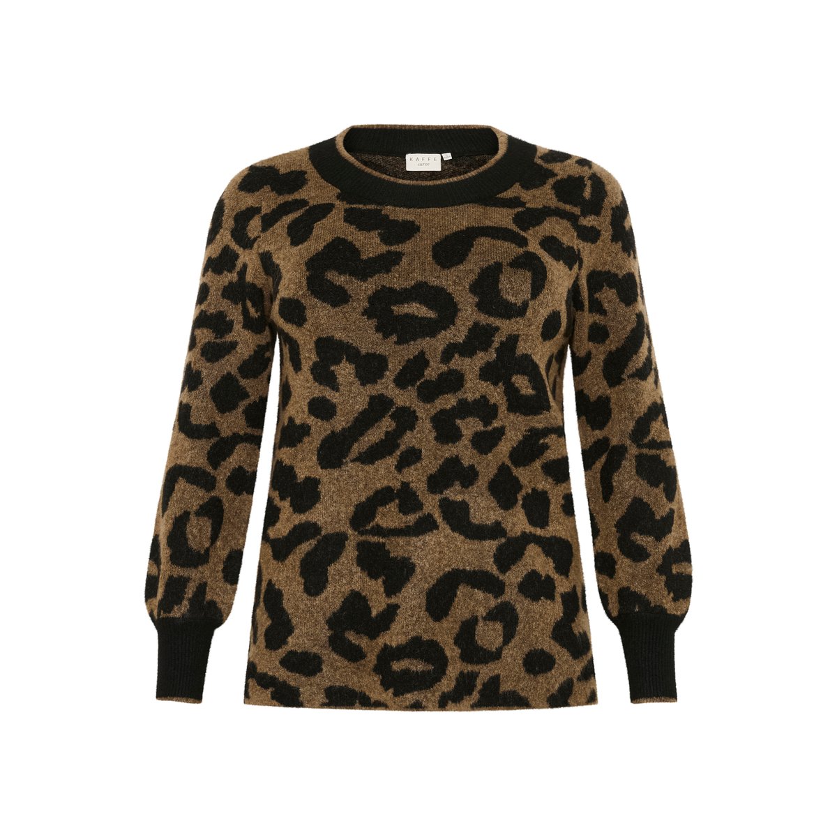 Knitted pullover marron/noir animalier brown/black animal pattern, KAFFE CURVE