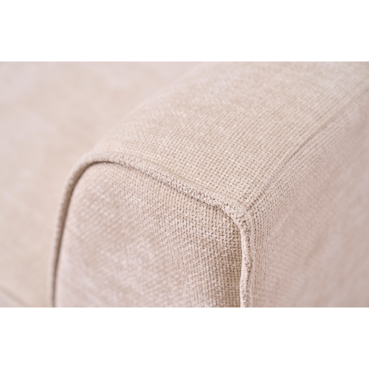 Canapé design en tissu effet velours texturé beige 3 places GRAMMY beige, MILIBOO