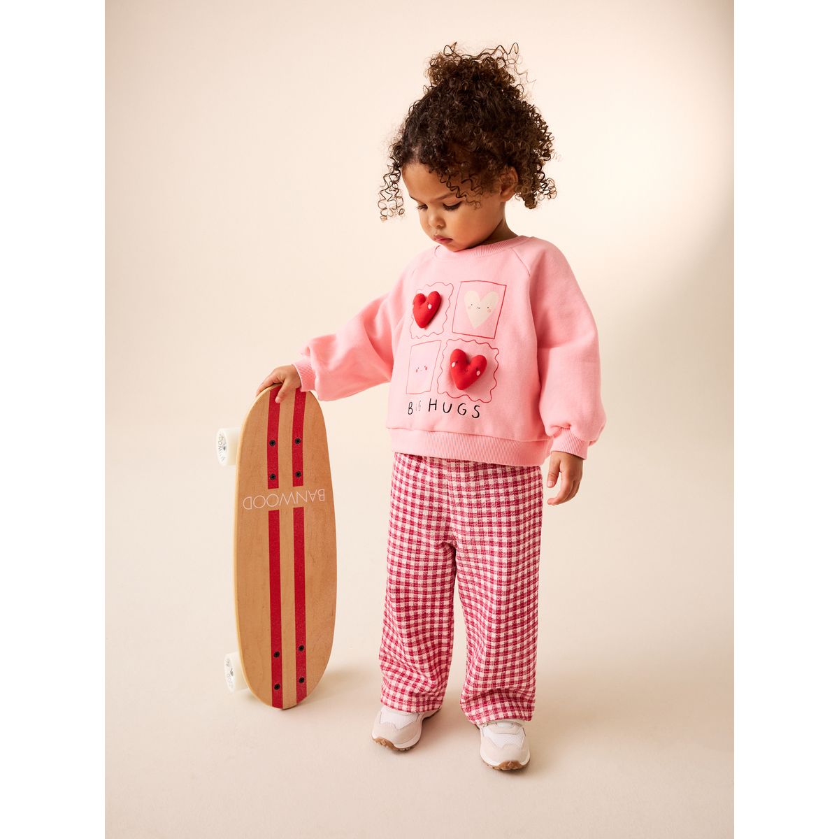 Ensemble sweat et pantalon large coeur rose, NEXT