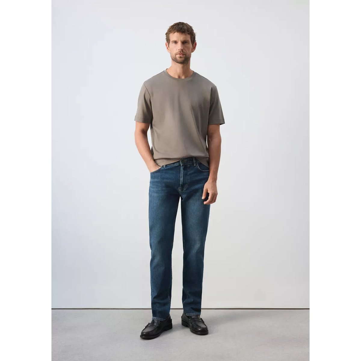 Jean Patrick slim fit Ultra Soft Touch bleu foncé vintage, MANGO MAN
