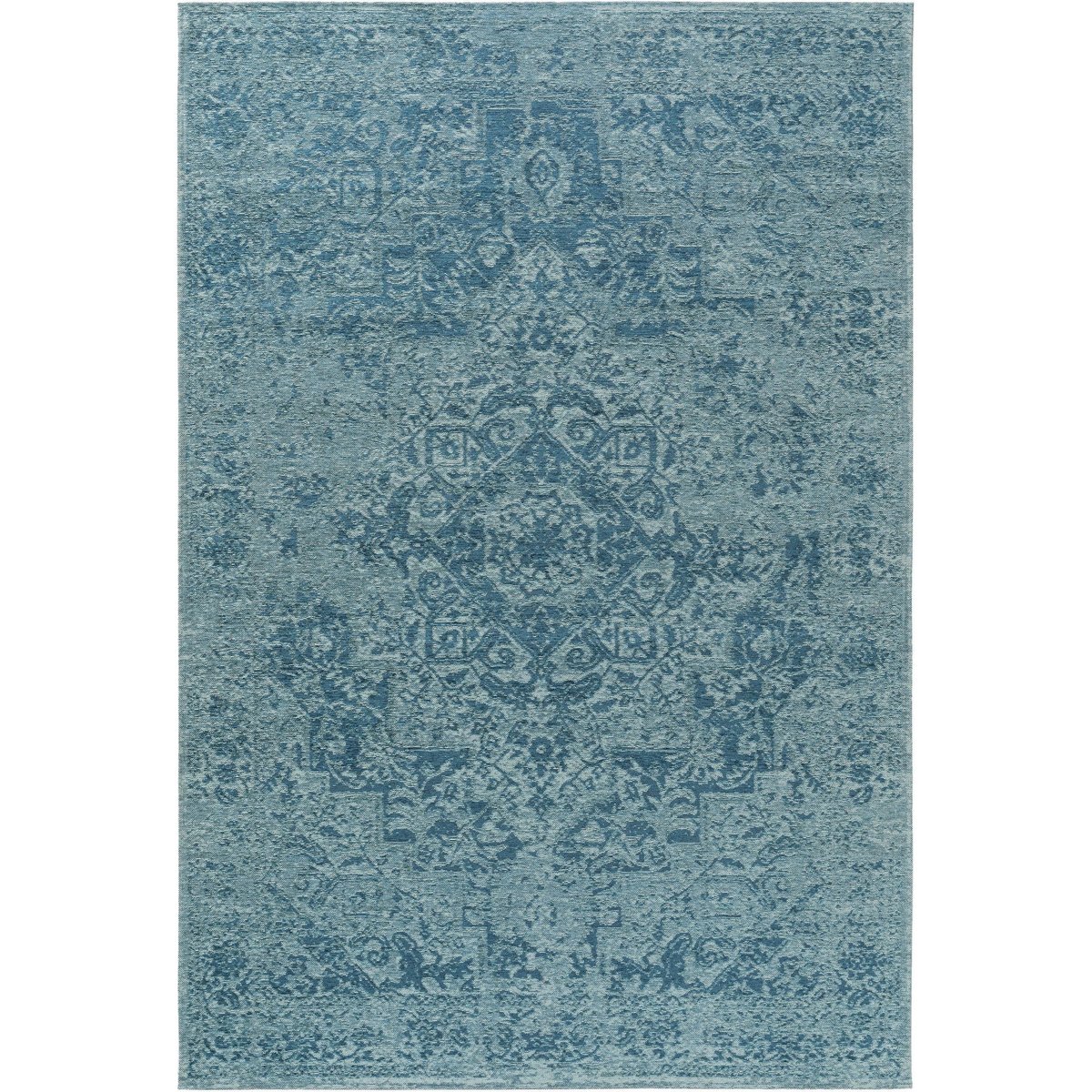 Tapis tissé plat TOSCA bleu, BENUTA
