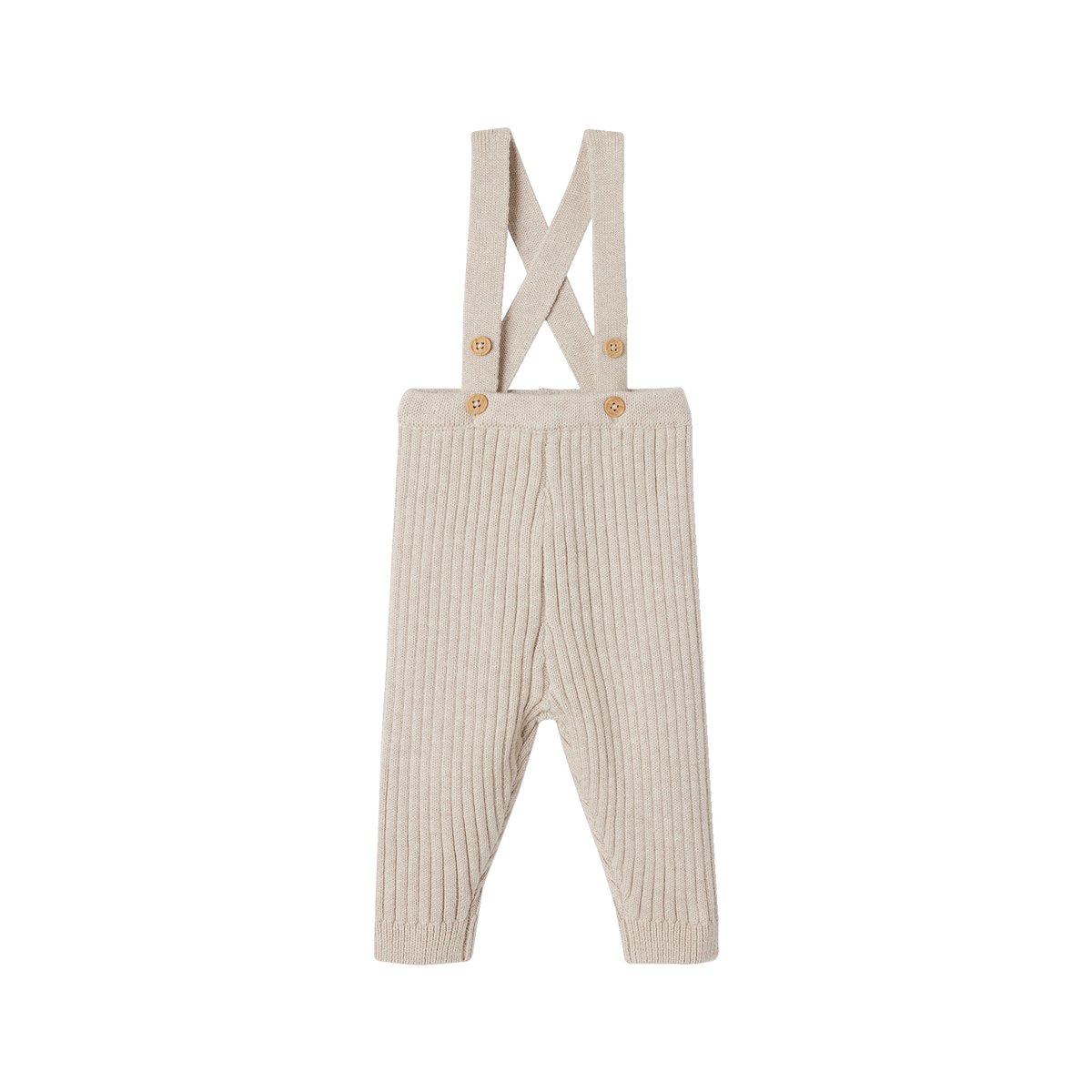 Legging à bretelles en tricot beige chiné, VERTBAUDET