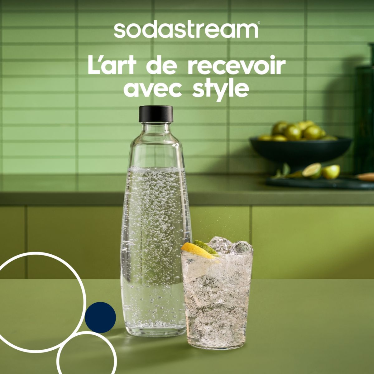 Bouteille Carafe Verre 1L DUO couleur unique, SODASTREAM