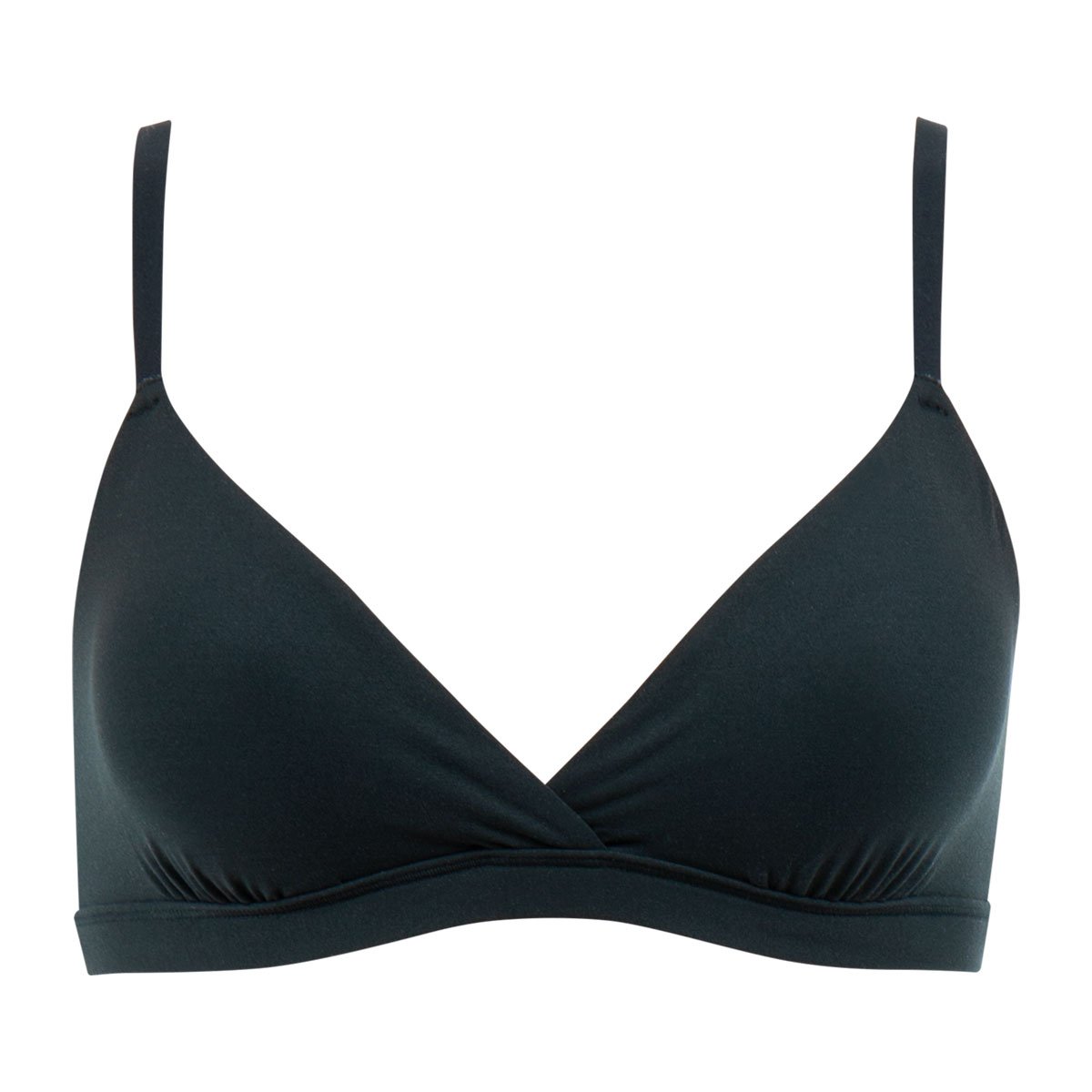 Soutien-gorge croisé seconde peau sans armatures noir, ATHENA