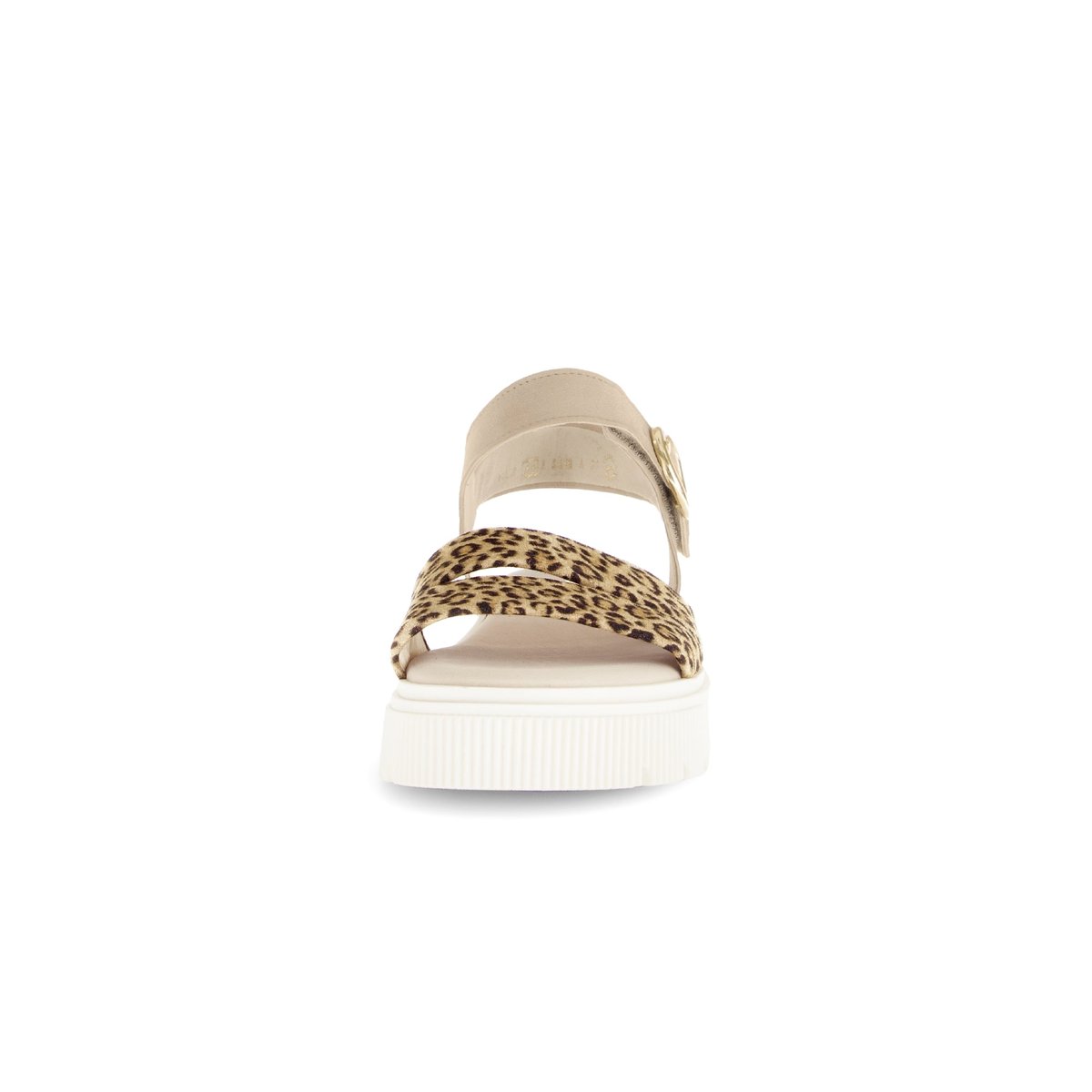 Sandales en cuir lisse à talon décroché beige, GABOR