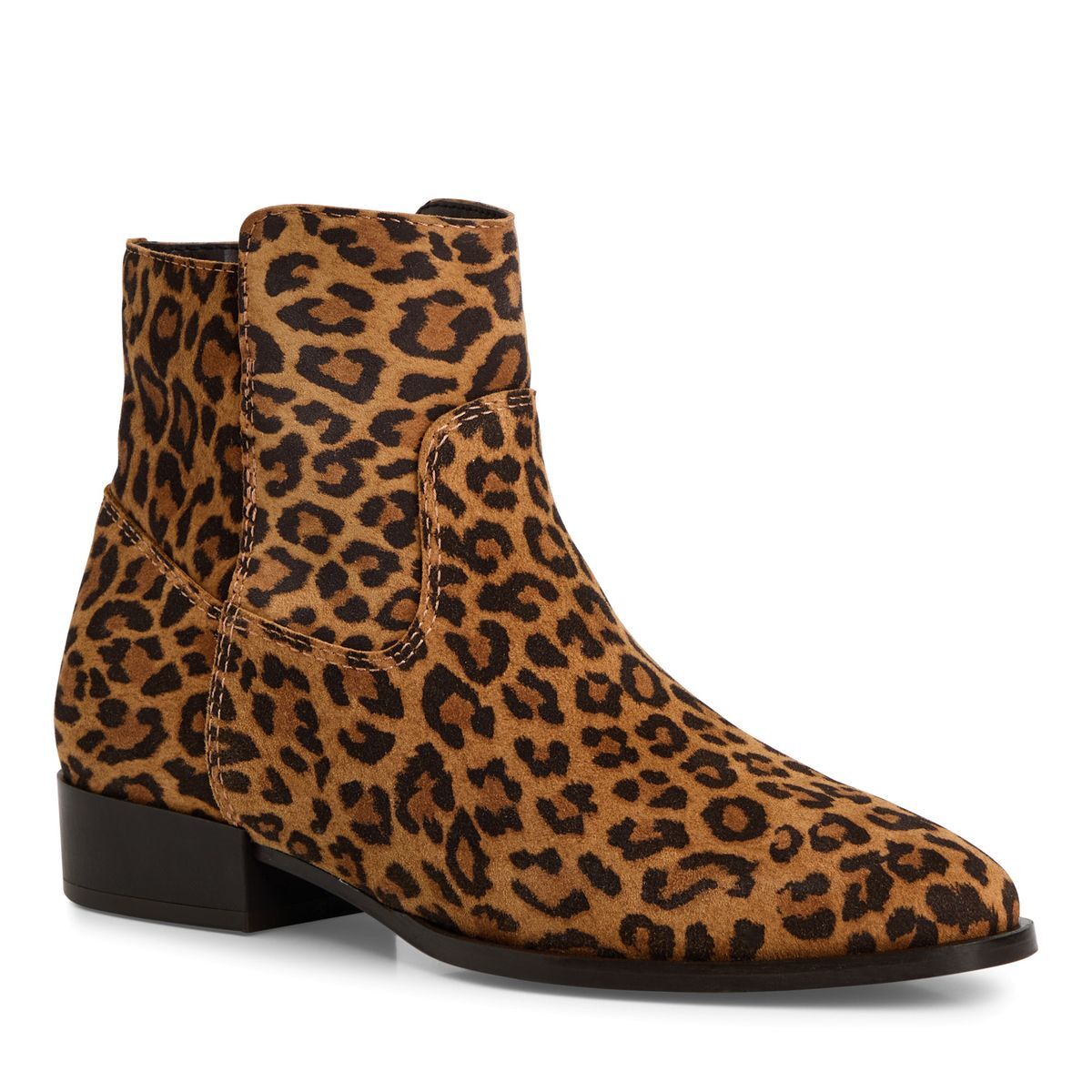 Bottine en cuir marron camel moutarde, TAMARIS