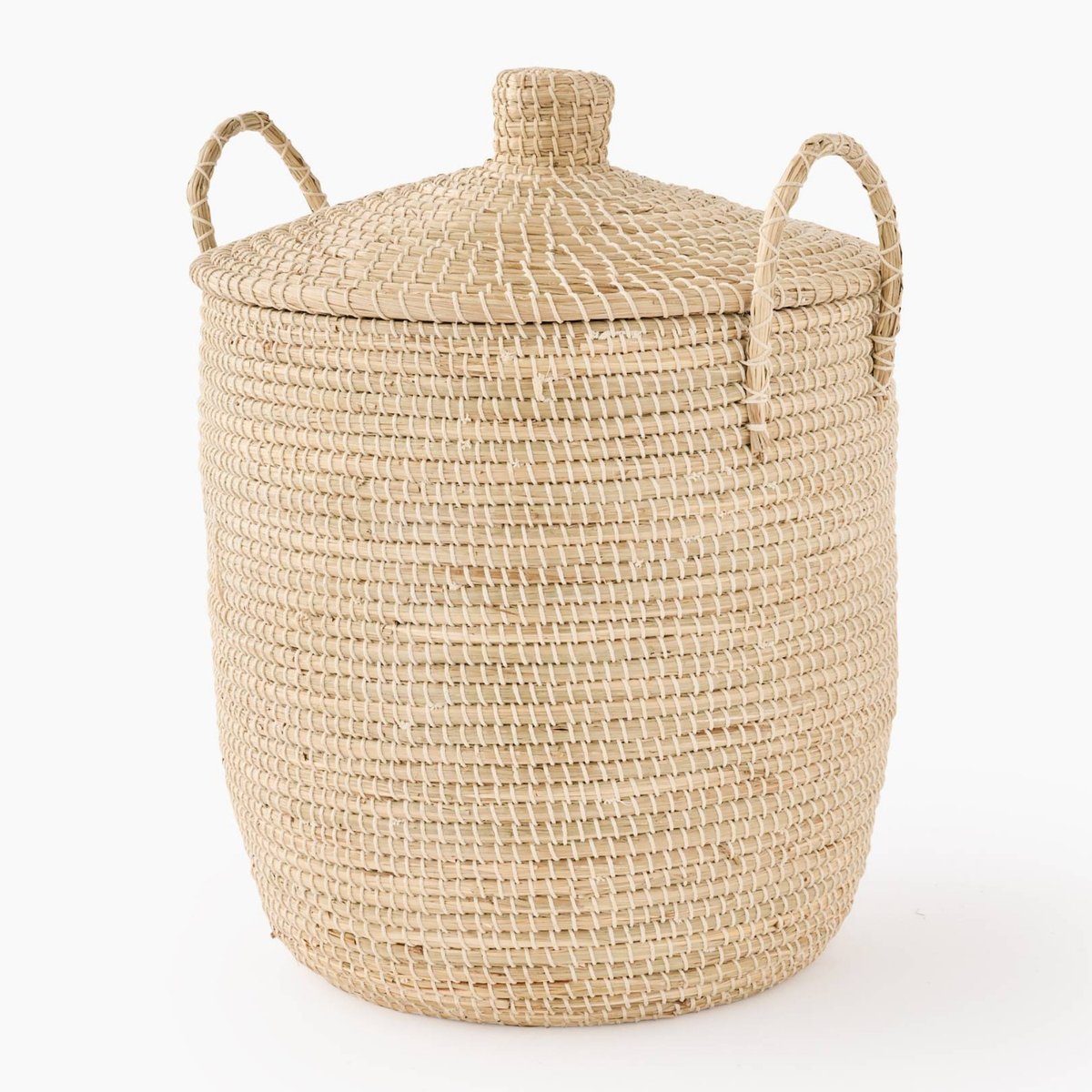 Panier coffre à jouets, D42xH58cm, jonc de mer off white, MONOPRIX MAISON