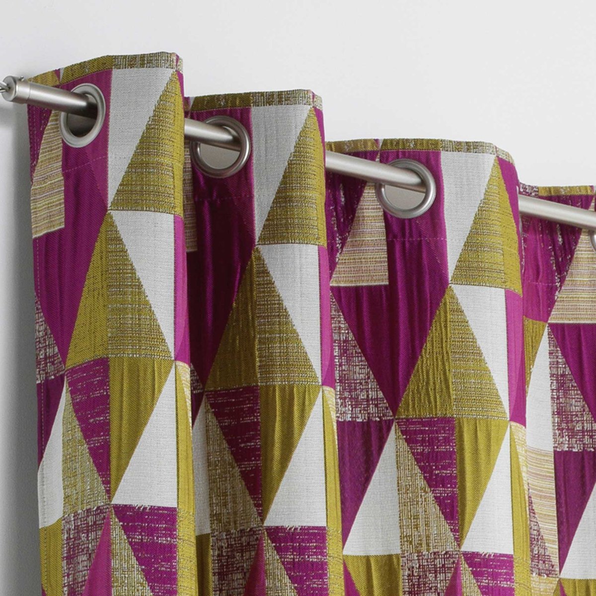 Rideau design à motifs triangulaires rose blush, HOME MAISON