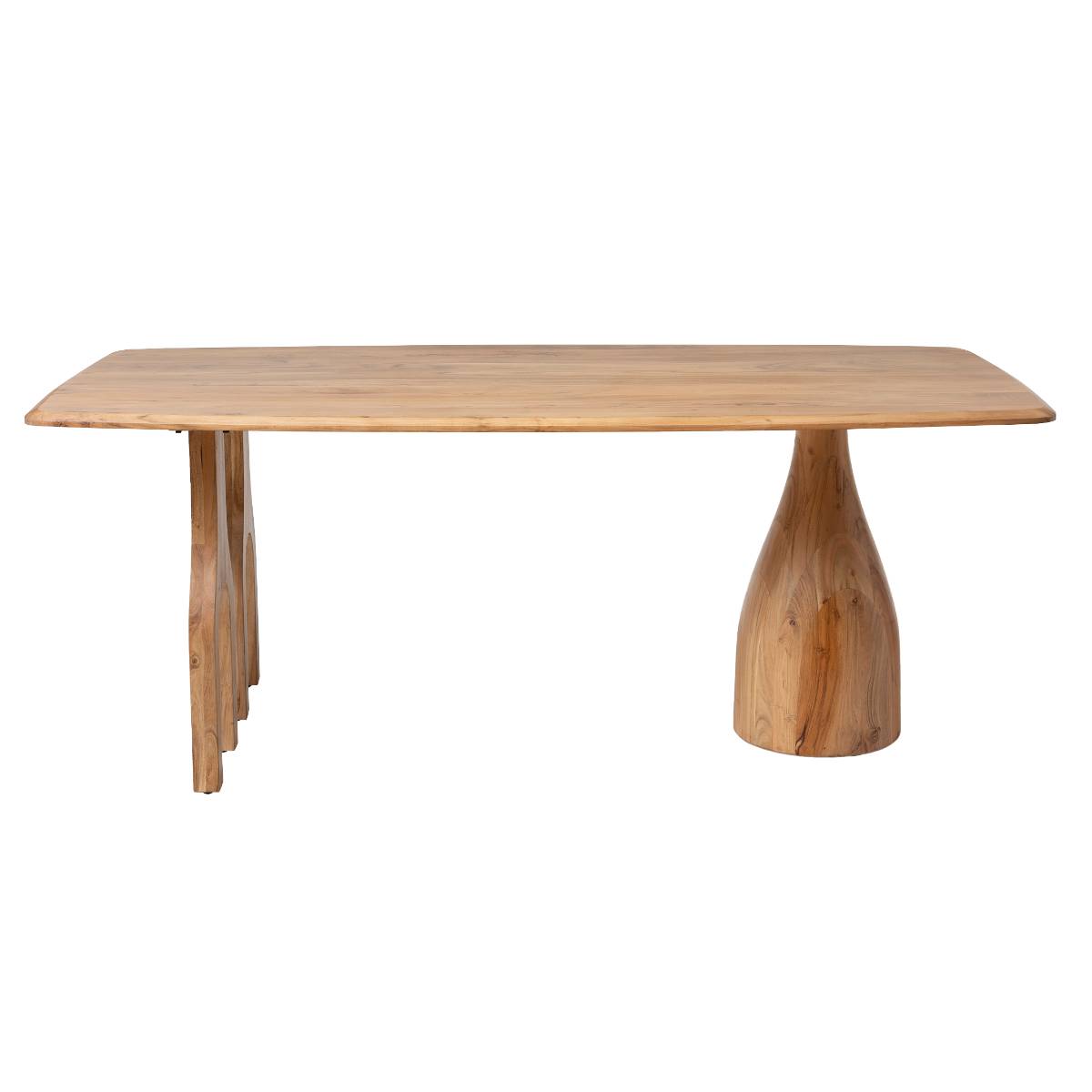 Table à manger en bois d'acacia ANAÉ bois clair, MADE IN MEUBLES