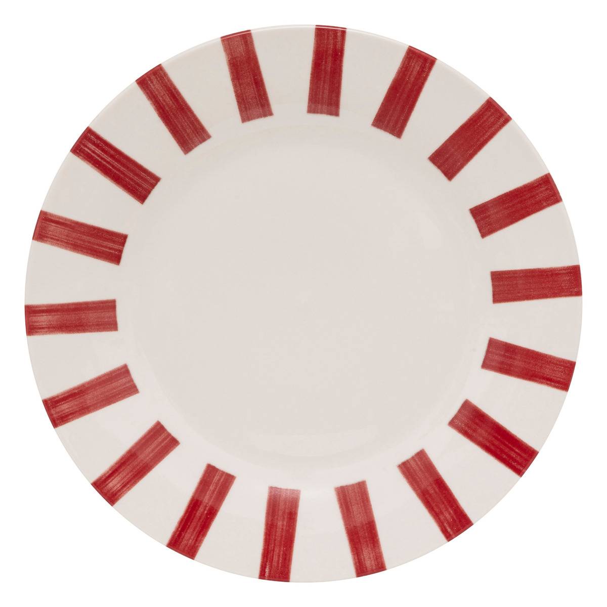 Lot de 6 assiettes plates CHERI rouge, ATMOSPHERA