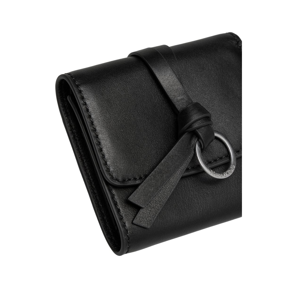 Portefeuille 2-en-1 modèle Lunya en cuir de vachette souple noir, MARC O'POLO