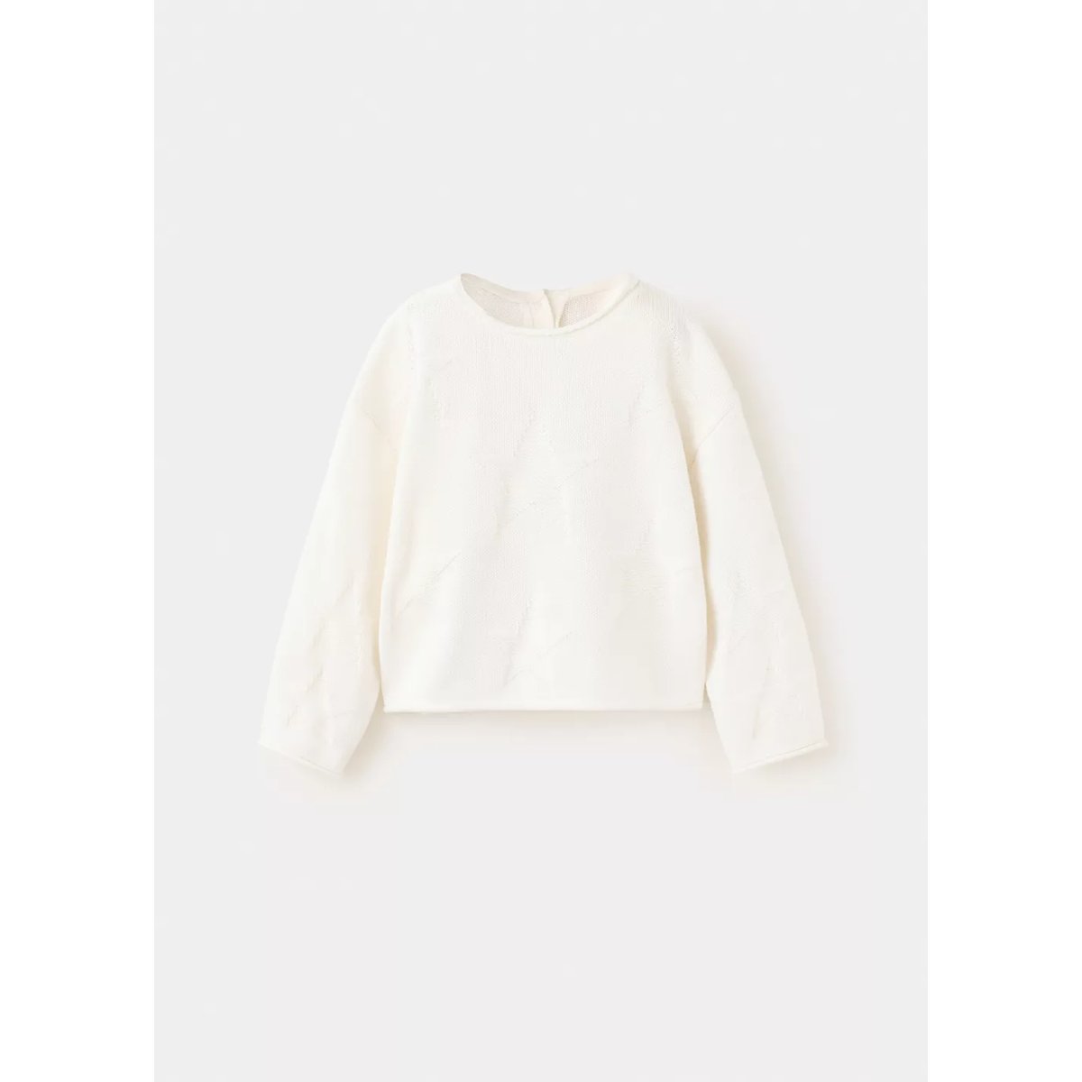 Pull-over maille étoiles blanc cassé, MANGO BABY