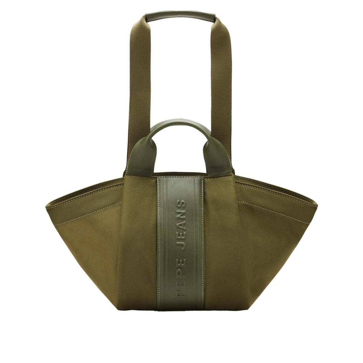 Sac Shopper Avec Fermeture Éclair vert safari, PEPE JEANS