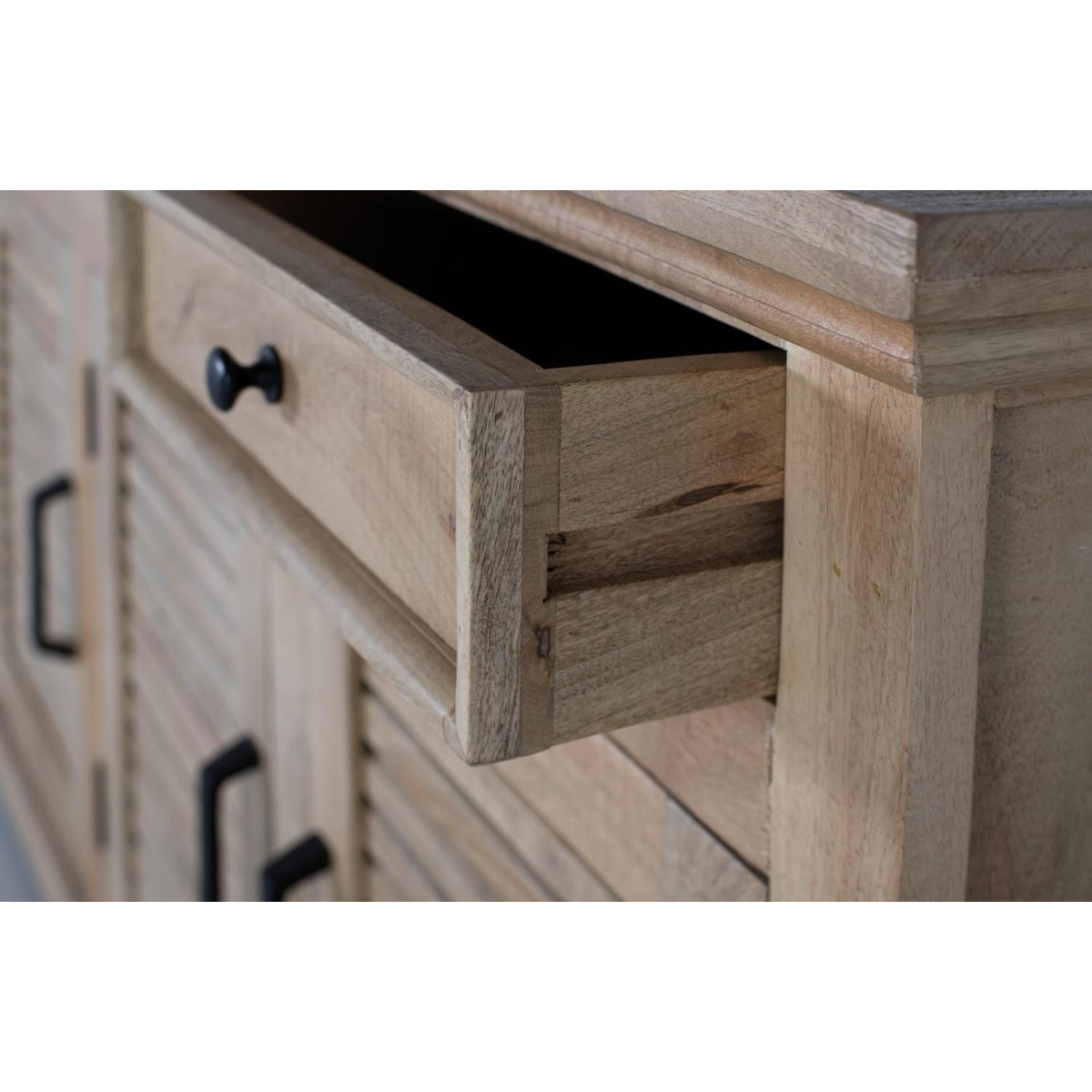 Buffet 3 tiroirs 3 portes Bois Marron - marron, DECORATION D’AUTREFOIS