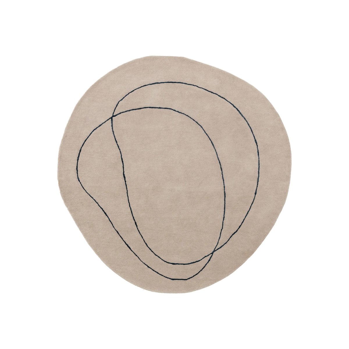 Tapis de laine tufté main SHAPE crème, BENUTA