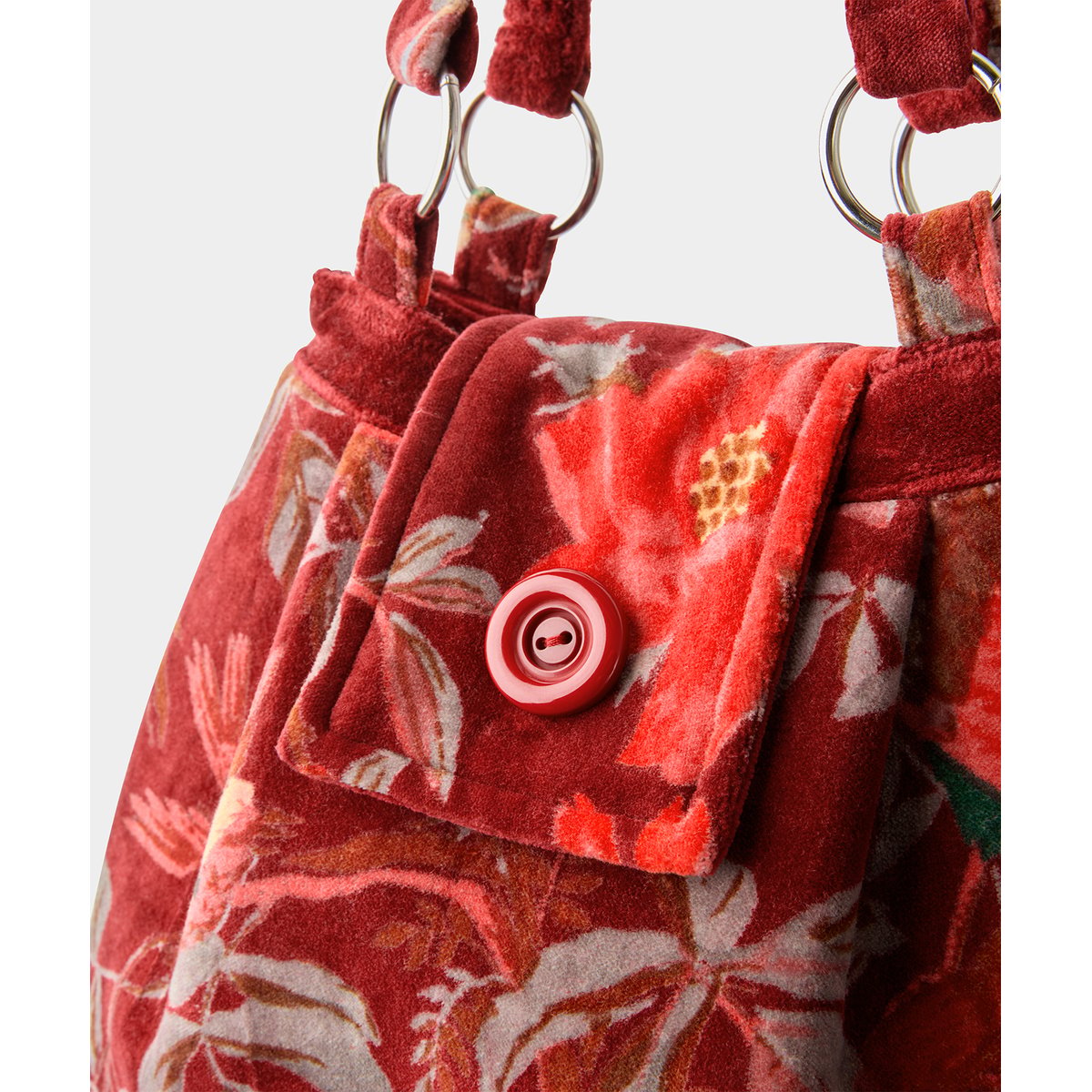 Sac à Bandoulière en Velours Berry Bloom rouge, JOE BROWNS