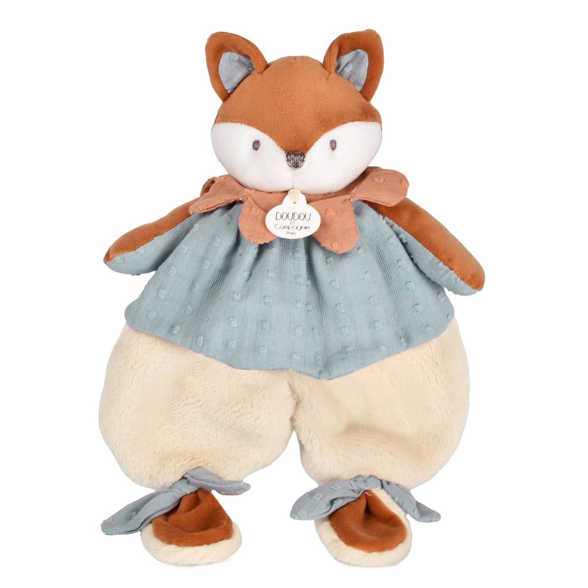 Doudou plat Renard 29 cm bleu, DOUDOU ET COMPAGNIE