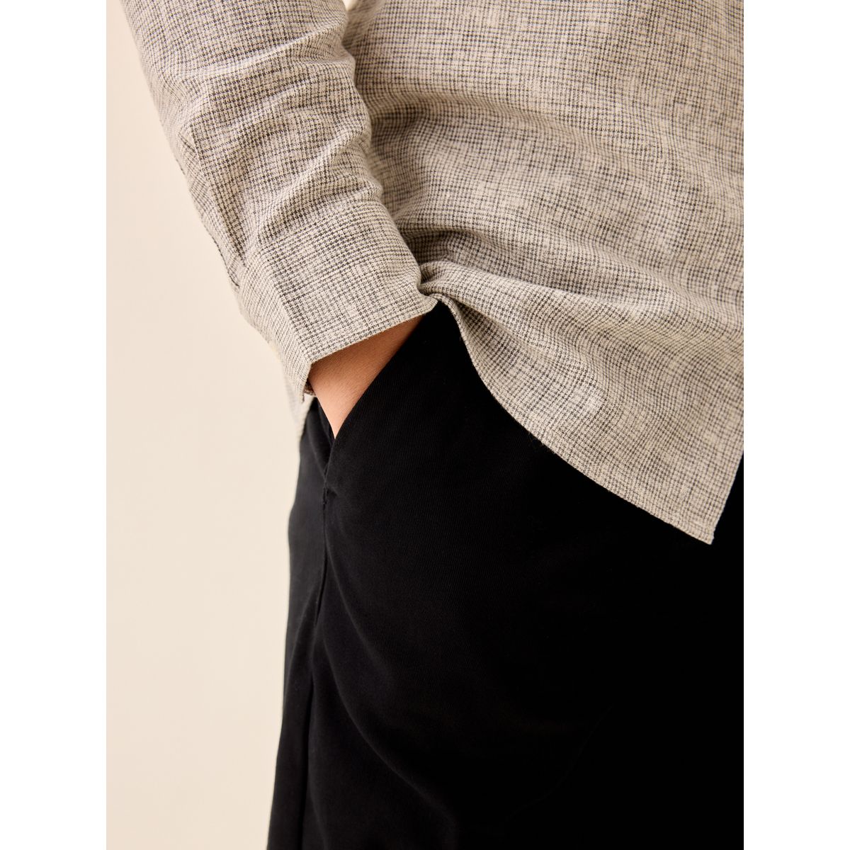 Pantalon chino stretch noir, NEXT