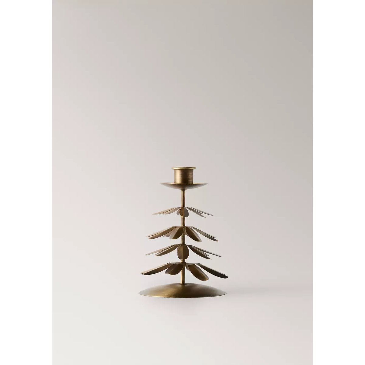 Petit bougeoir en fer en forme de sapin or, MANGO HOME