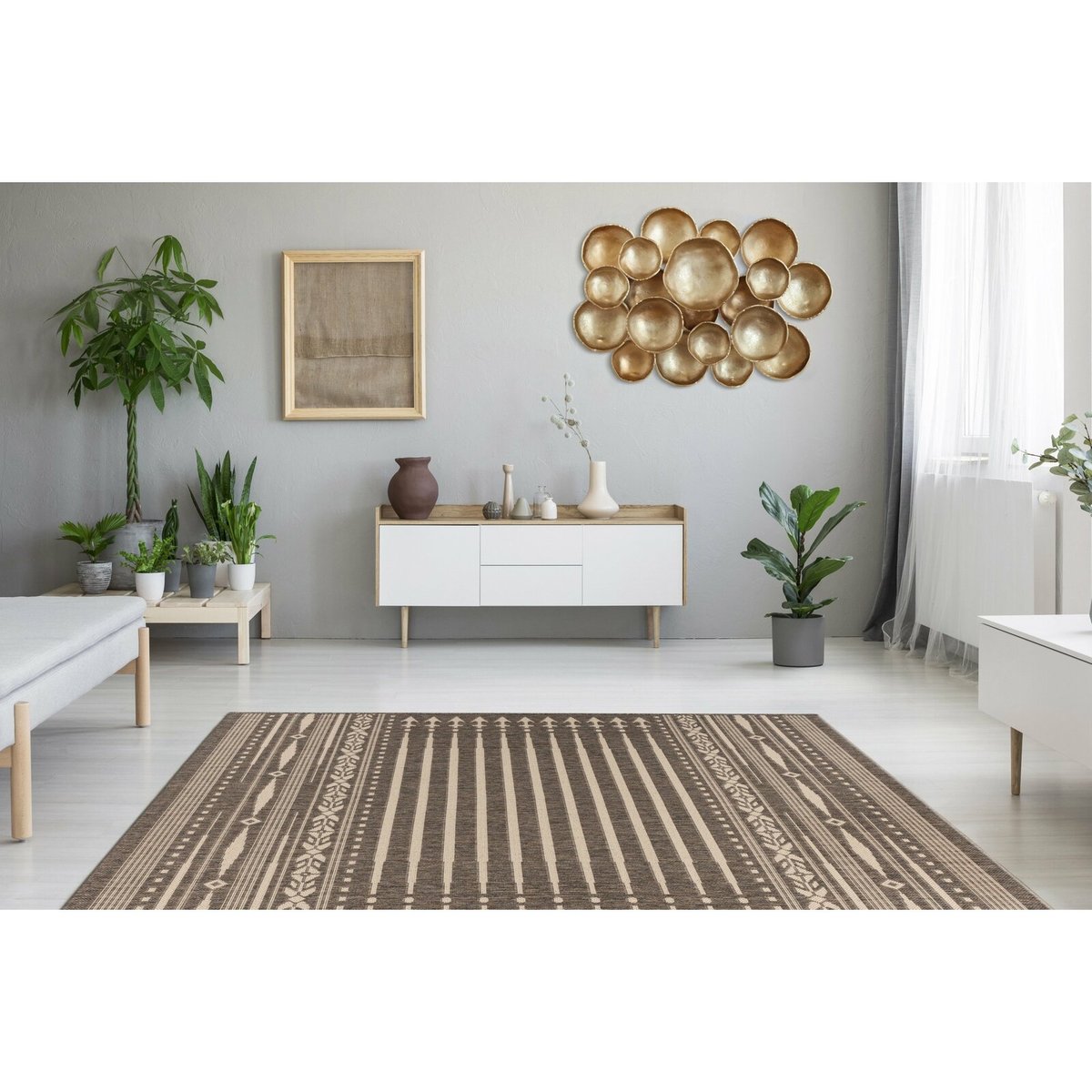 Tapis rectangulaire en polypropylène Splash marron, ARTE ESPINA