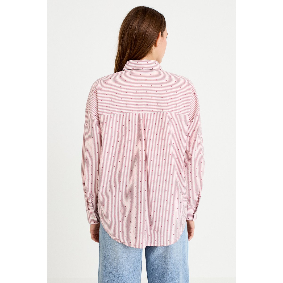 Chemise droite manches longues rouge clair, CACHE CACHE