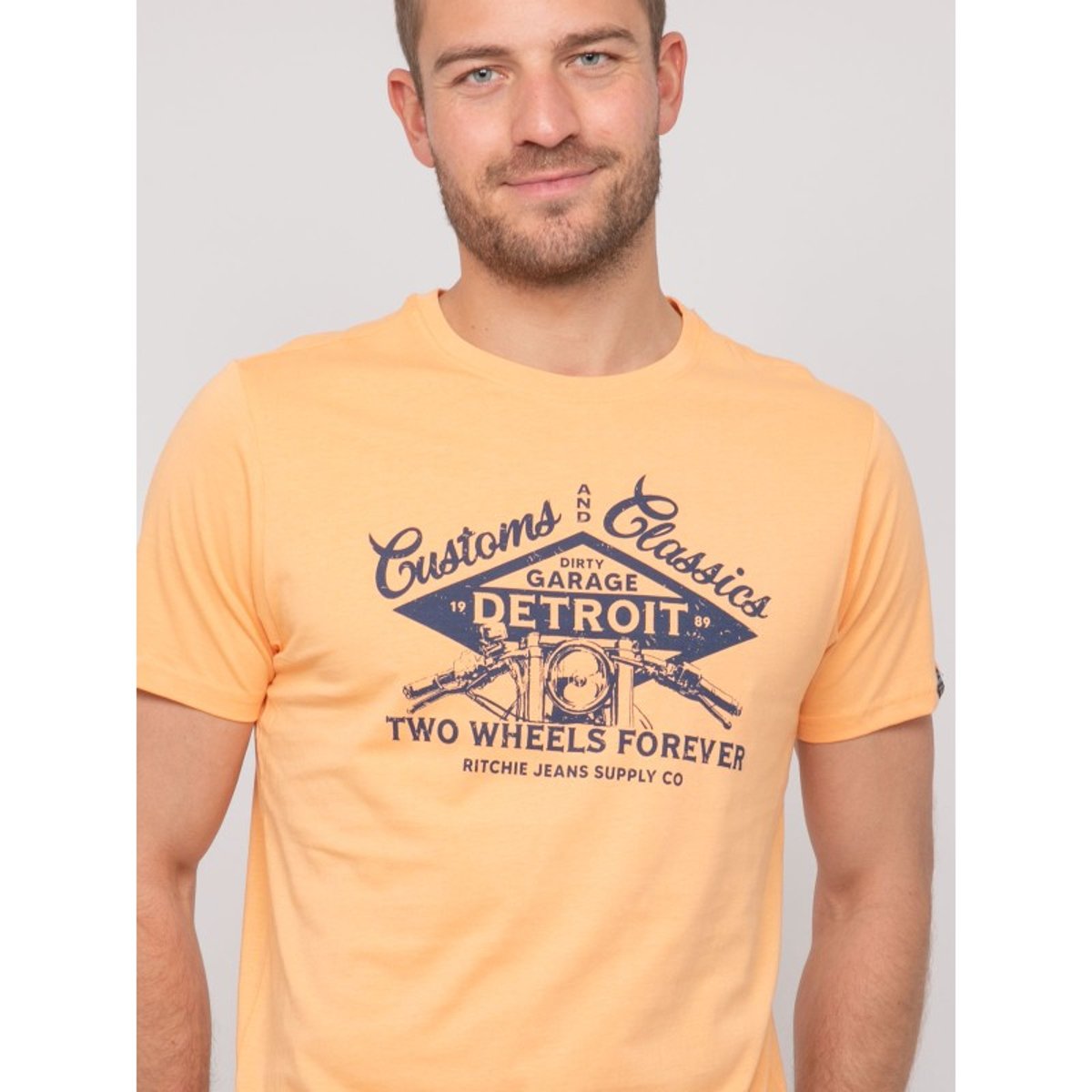 T-shirt Coton Motifs Nouparix orange, RITCHIE