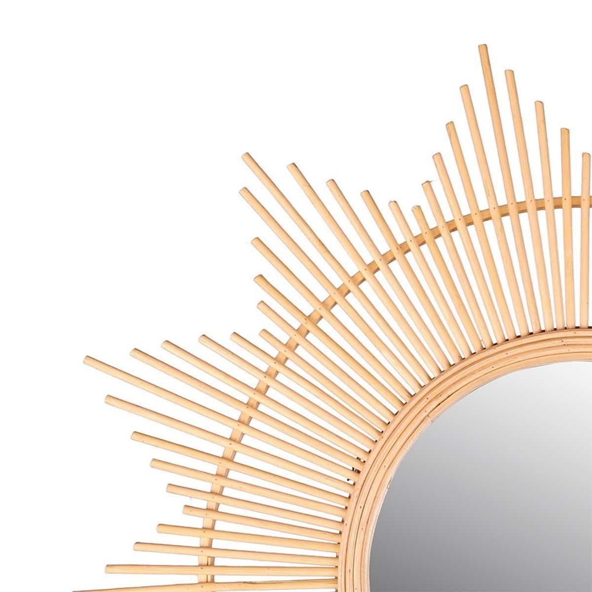 Miroir soleil bambou D60 beige, DECORATIE
