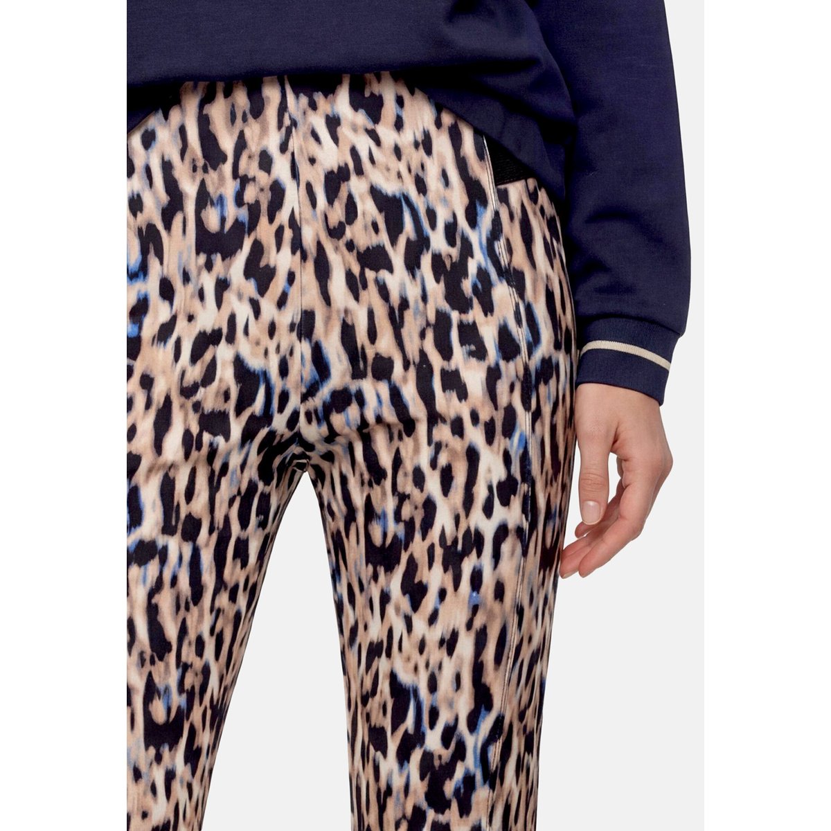 Pantalon basique à taille élastique dark blue/beige, BETTY BARCLAY