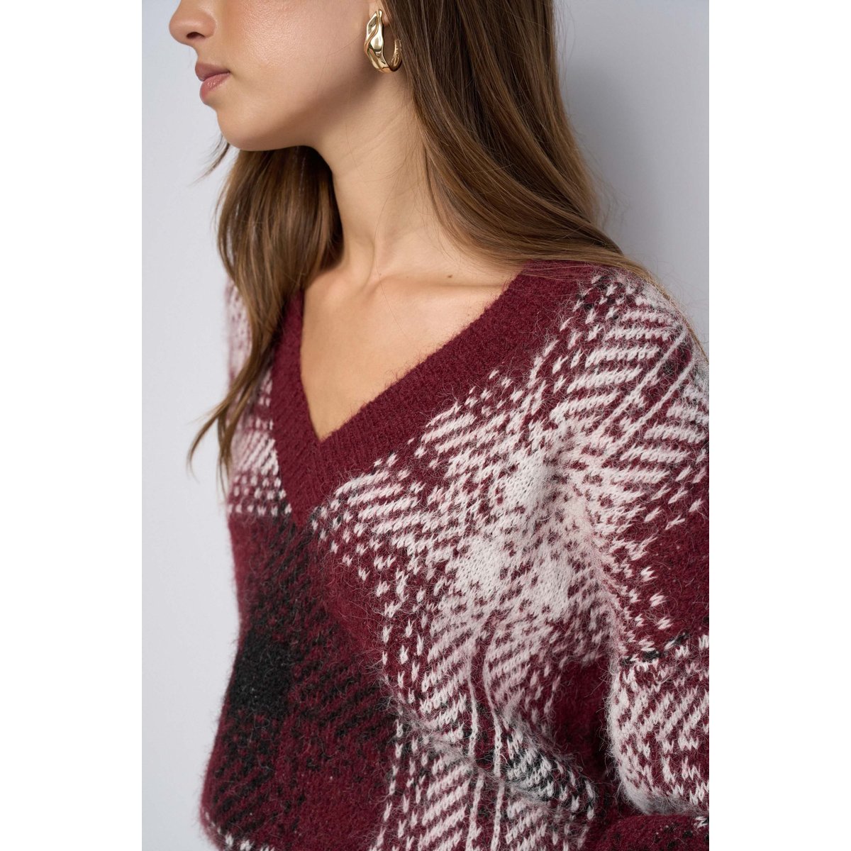 PULL EN MAILLE AVEC LAINE rouge, SALSA JEANS