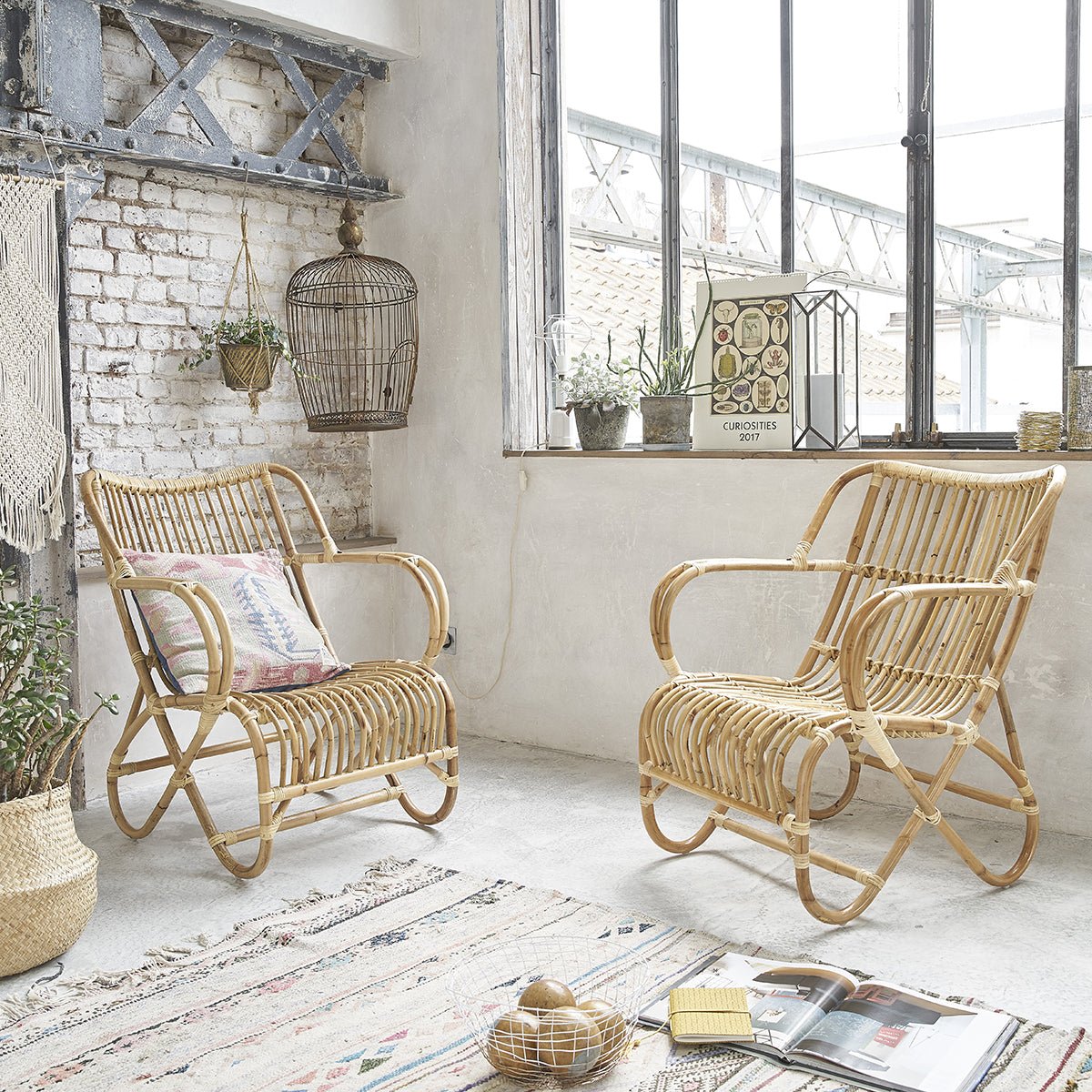 Lot de 2 fauteuils en rotin PAOLA naturel, BERAH GETAH